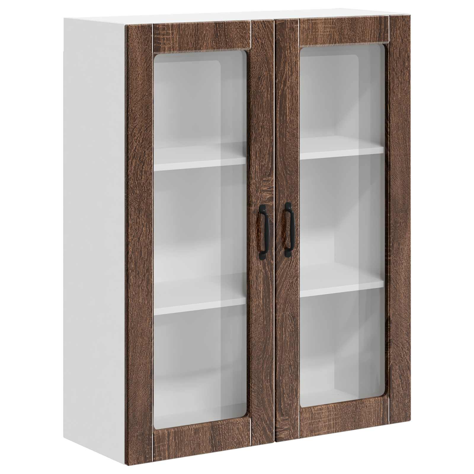 Wandglas-Schrank LUCCA Brauneiche 80 x 31 x 100 cm