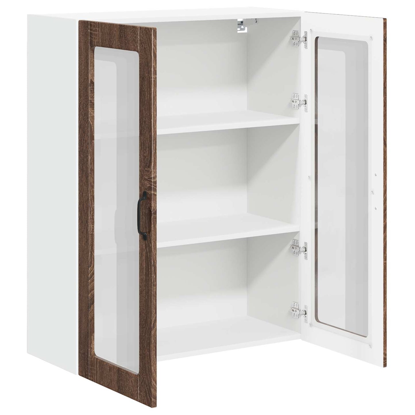 Wandglas-Schrank LUCCA Brauneiche 80 x 31 x 100 cm