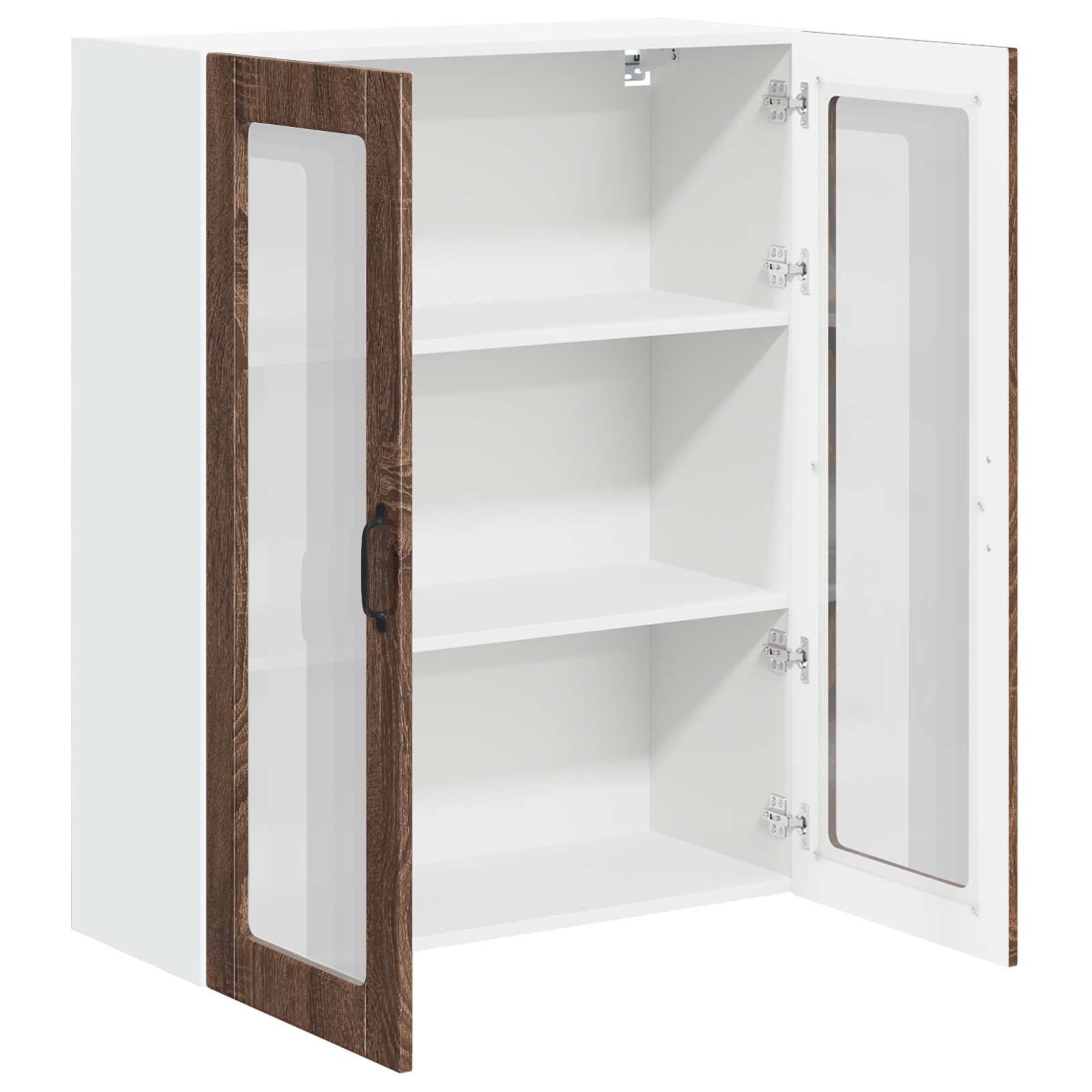 Wandglas-Schrank LUCCA Brauneiche 80 x 31 x 100 cm