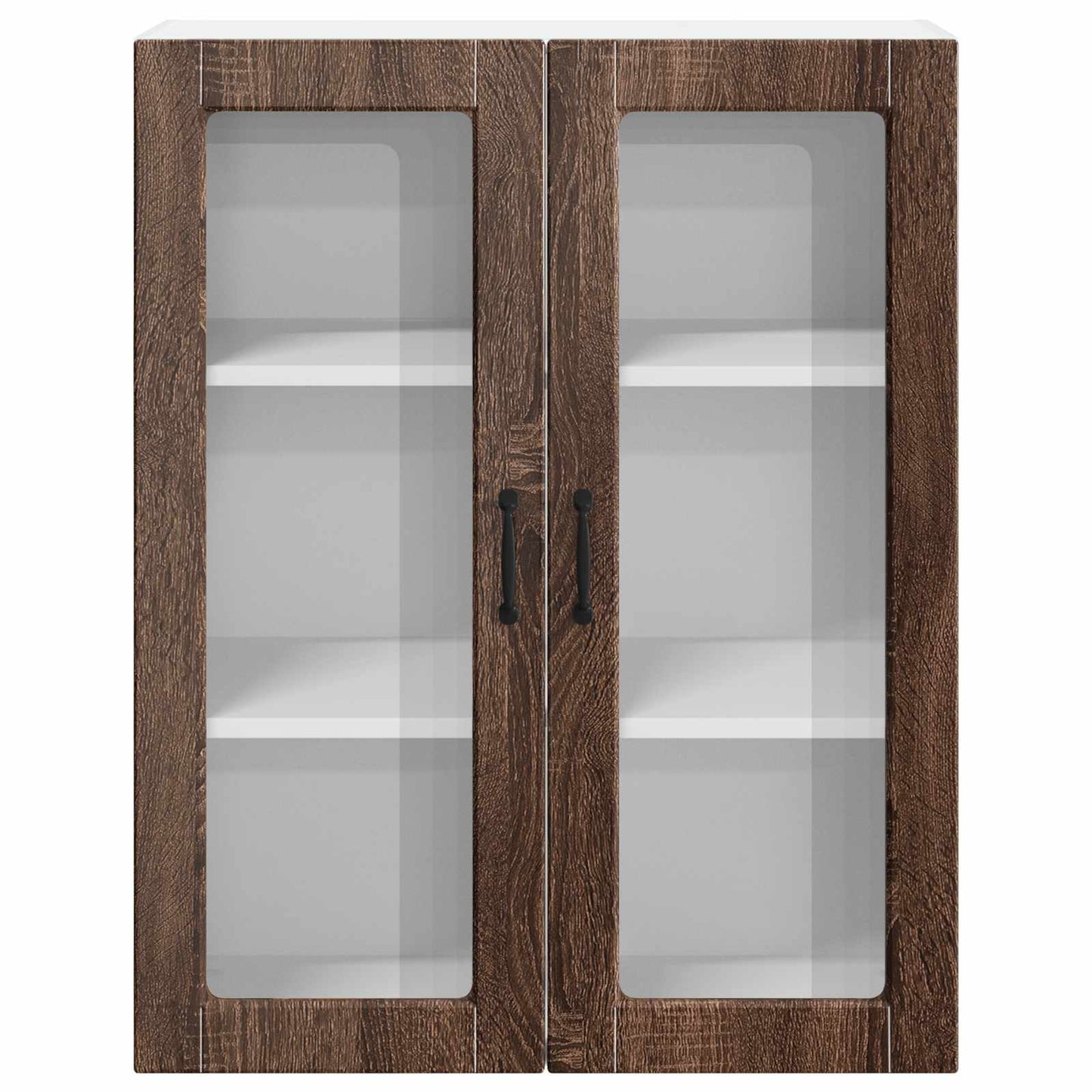 Wandglas-Schrank LUCCA Brauneiche 80 x 31 x 100 cm