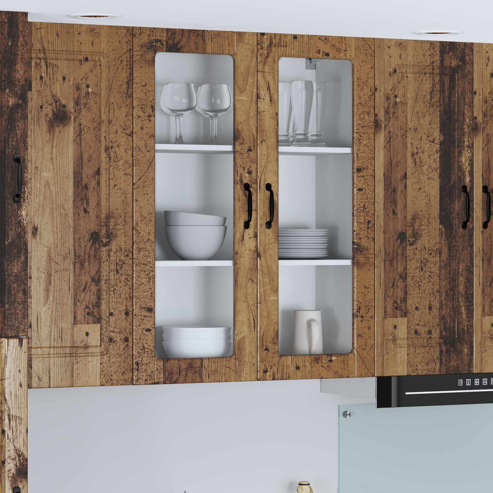 Wandglas-Schrank LUCCA Altholz 80 x 31 x 100 cm Holzwerkstoff