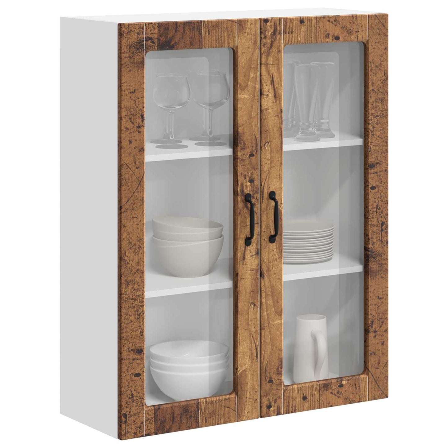 Wandglas-Schrank LUCCA Altholz 80 x 31 x 100 cm Holzwerkstoff