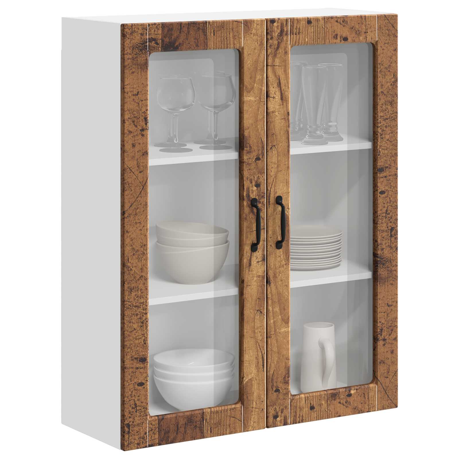 Wandglas-Schrank LUCCA Altholz 80 x 31 x 100 cm Holzwerkstoff