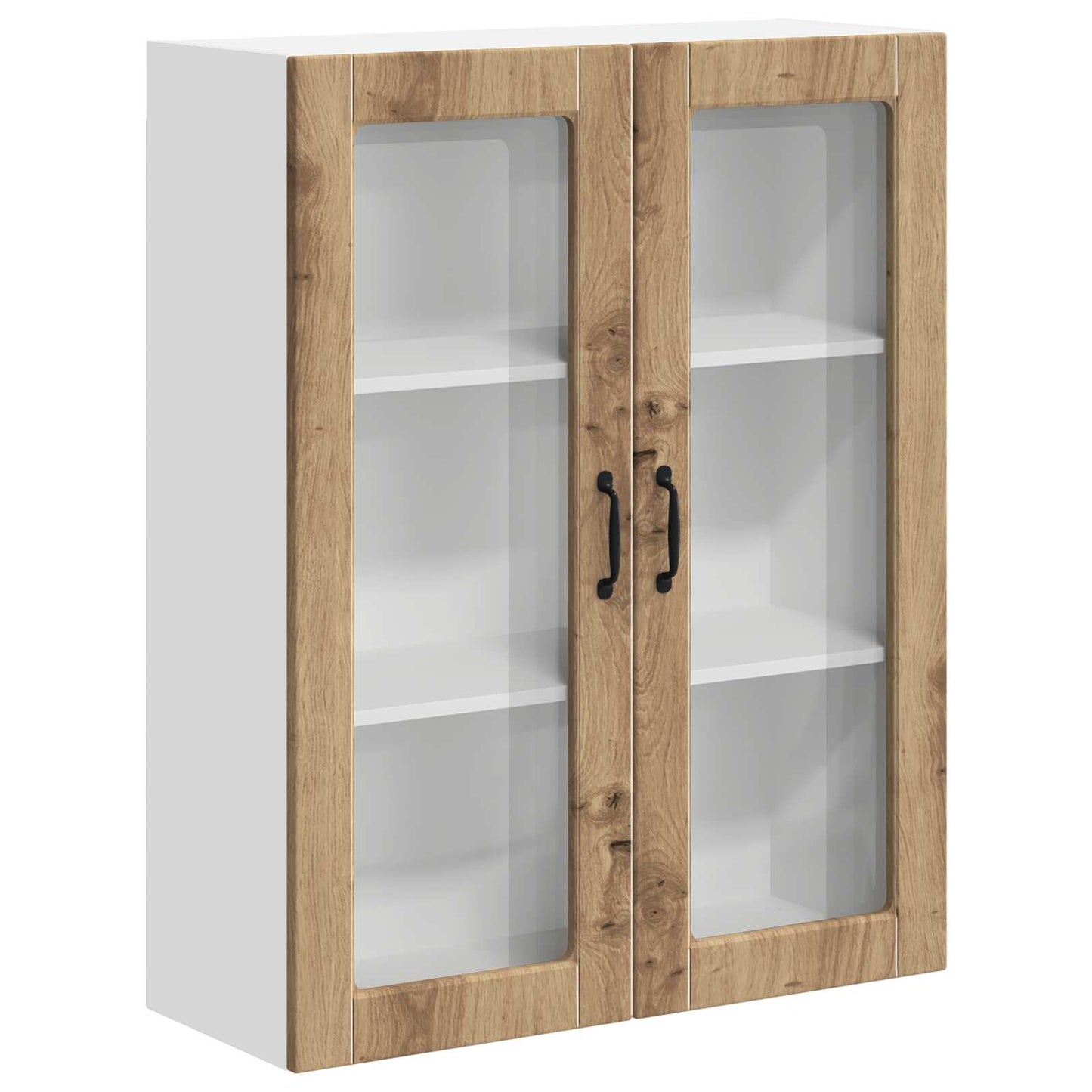 Wandglas-Schrank LUCCA Artisan-Eiche 80 x 31 x 100 cm