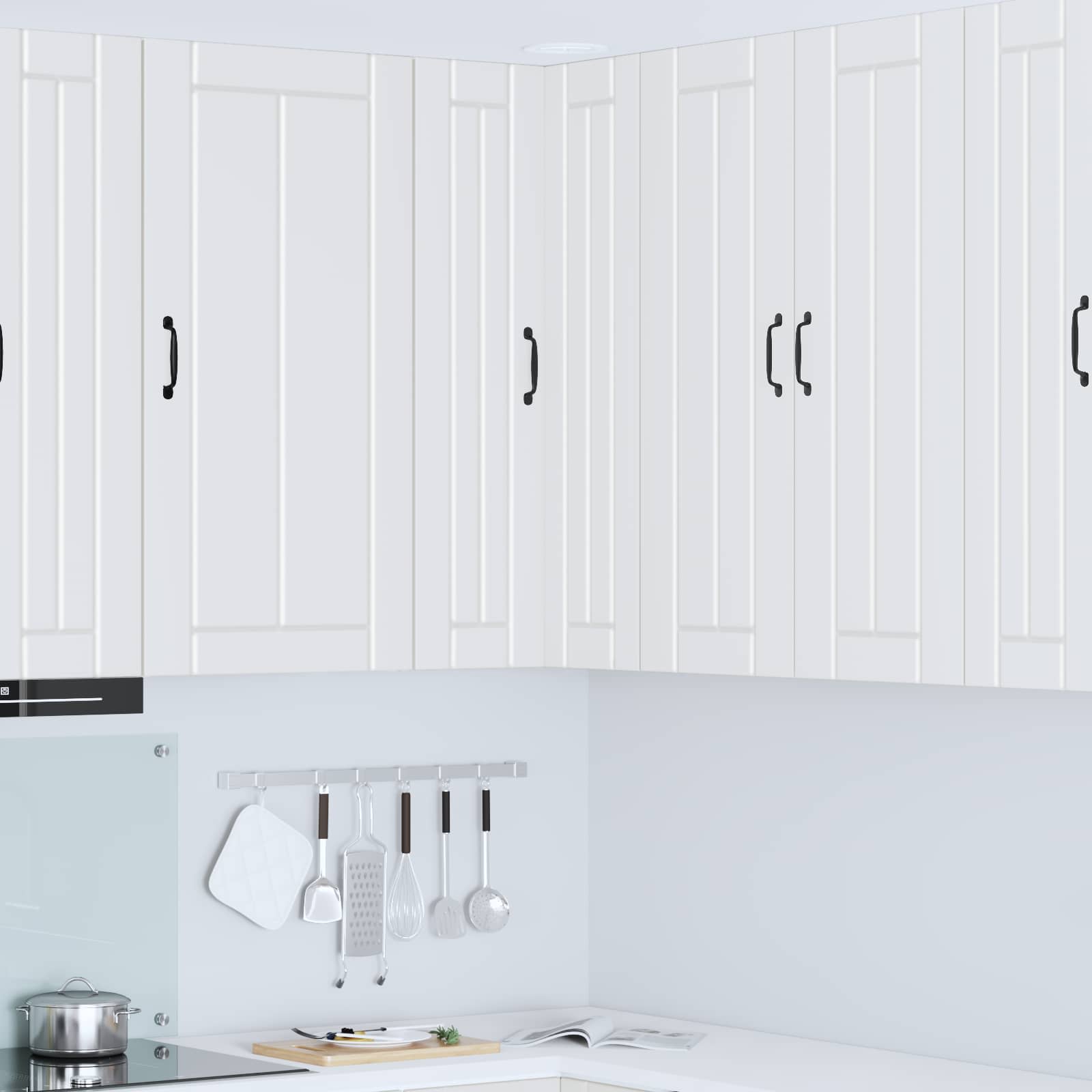 Wand-Eckschrank LUCCA Weiß 57 x 57 x 100 cm Holzwerkstoff