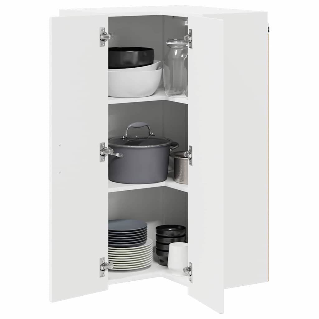 Wand-Eckschrank LUCCA Weiß 57 x 57 x 100 cm Holzwerkstoff
