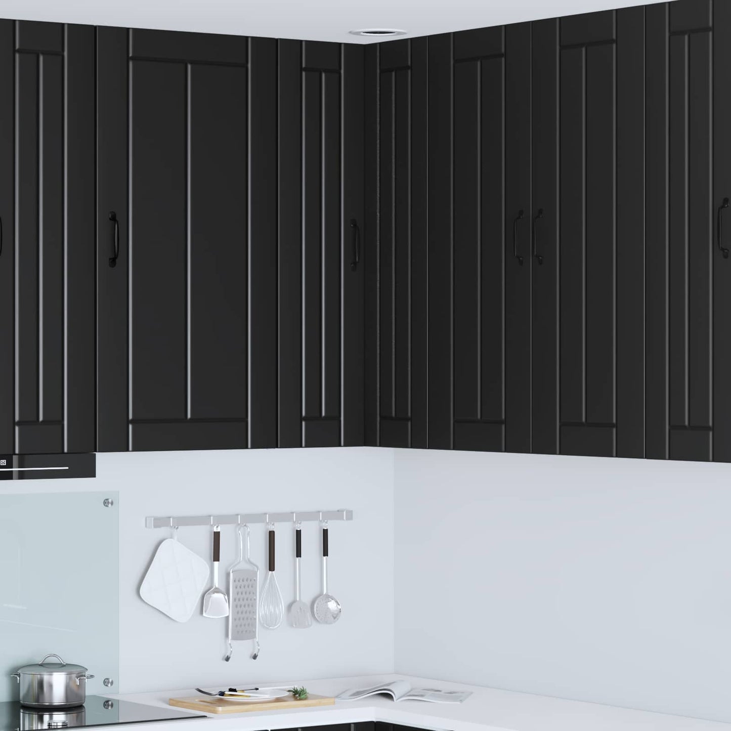 Wand-Eckschrank LUCCA Schwarz 57 x 57 x 100 cm Holzwerkstoff