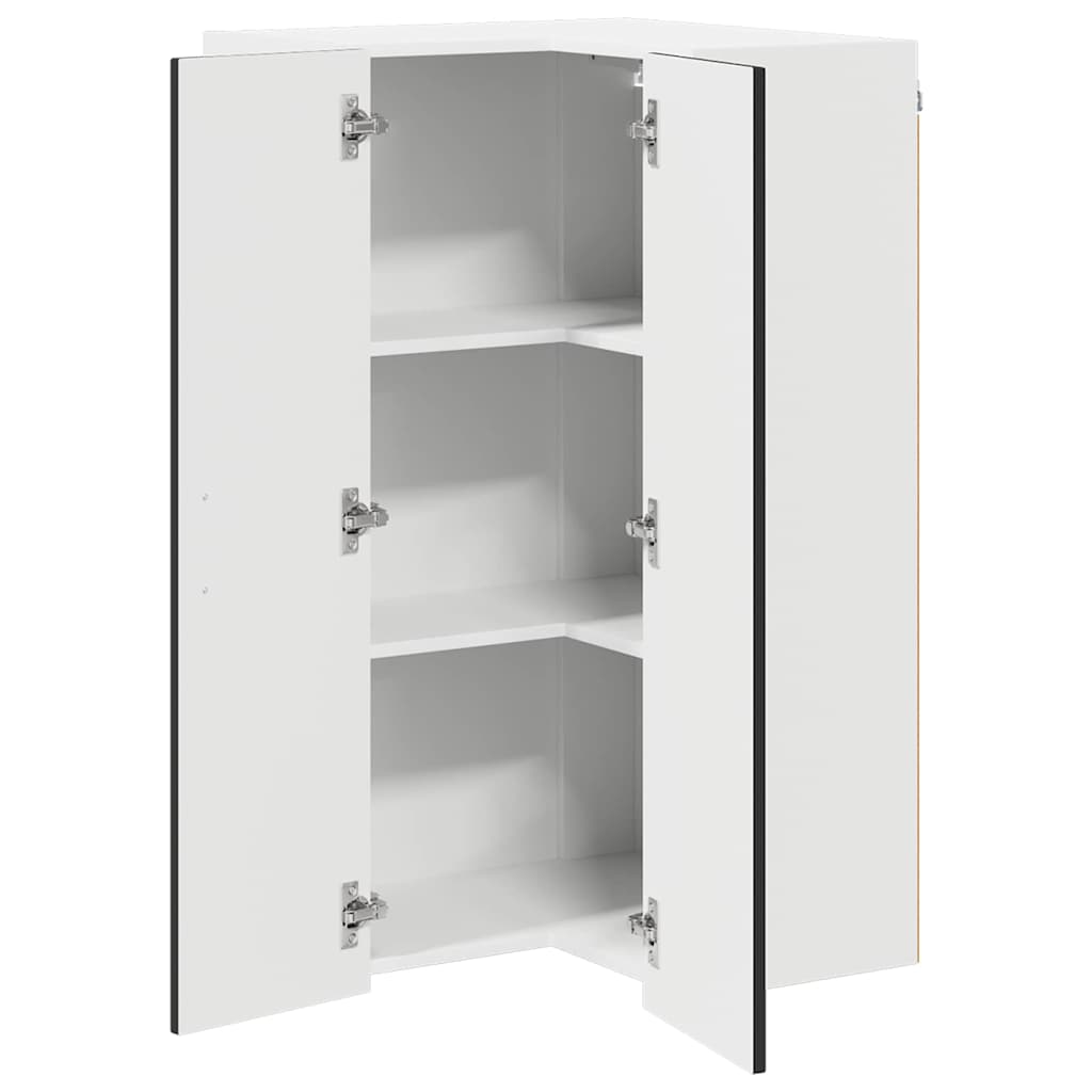 Wand-Eckschrank LUCCA Schwarz 57 x 57 x 100 cm Holzwerkstoff