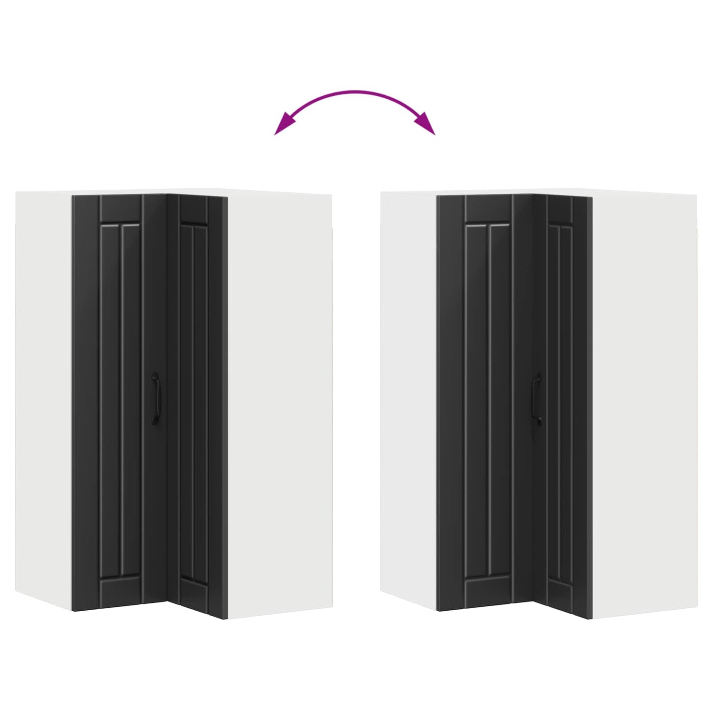 Wand-Eckschrank LUCCA Schwarz 57 x 57 x 100 cm Holzwerkstoff