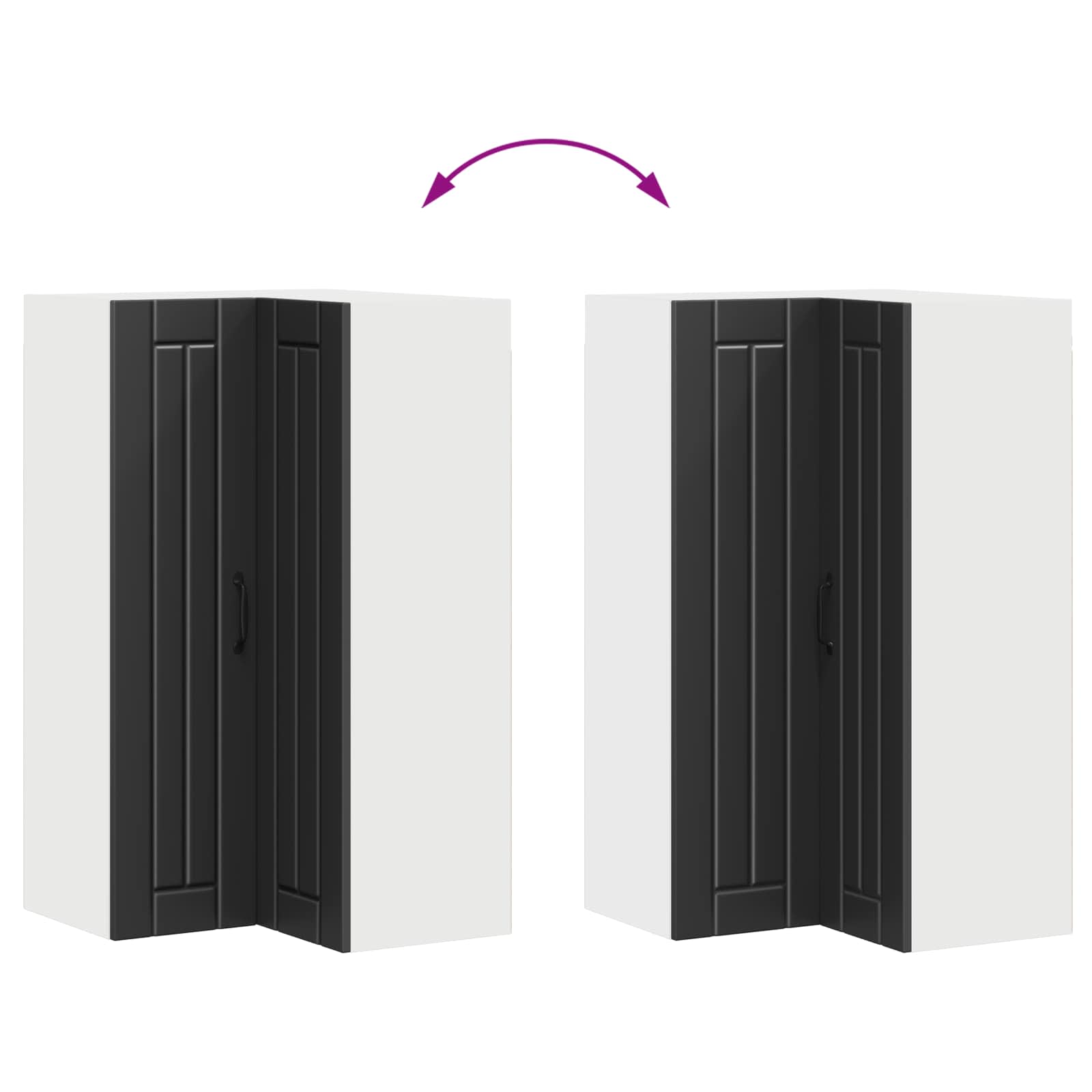 Wand-Eckschrank LUCCA Schwarz 57 x 57 x 100 cm Holzwerkstoff