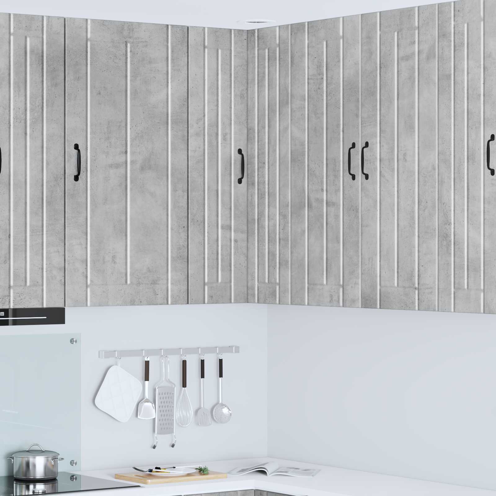 Wand-Eckschrank LUCCA Betongrau 57 x 57 x 100 cm Holzwerkstoff