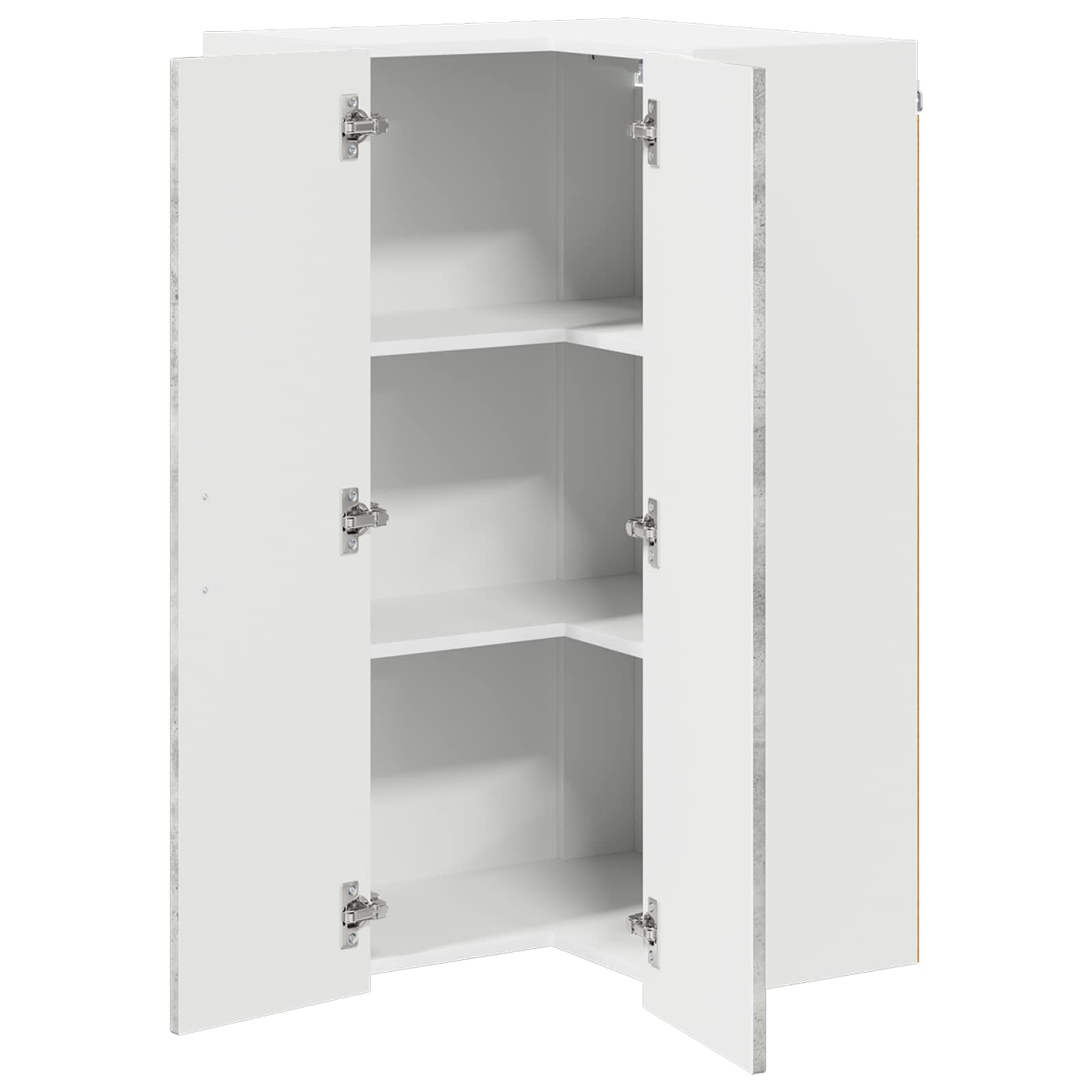 Wand-Eckschrank LUCCA Betongrau 57 x 57 x 100 cm Holzwerkstoff