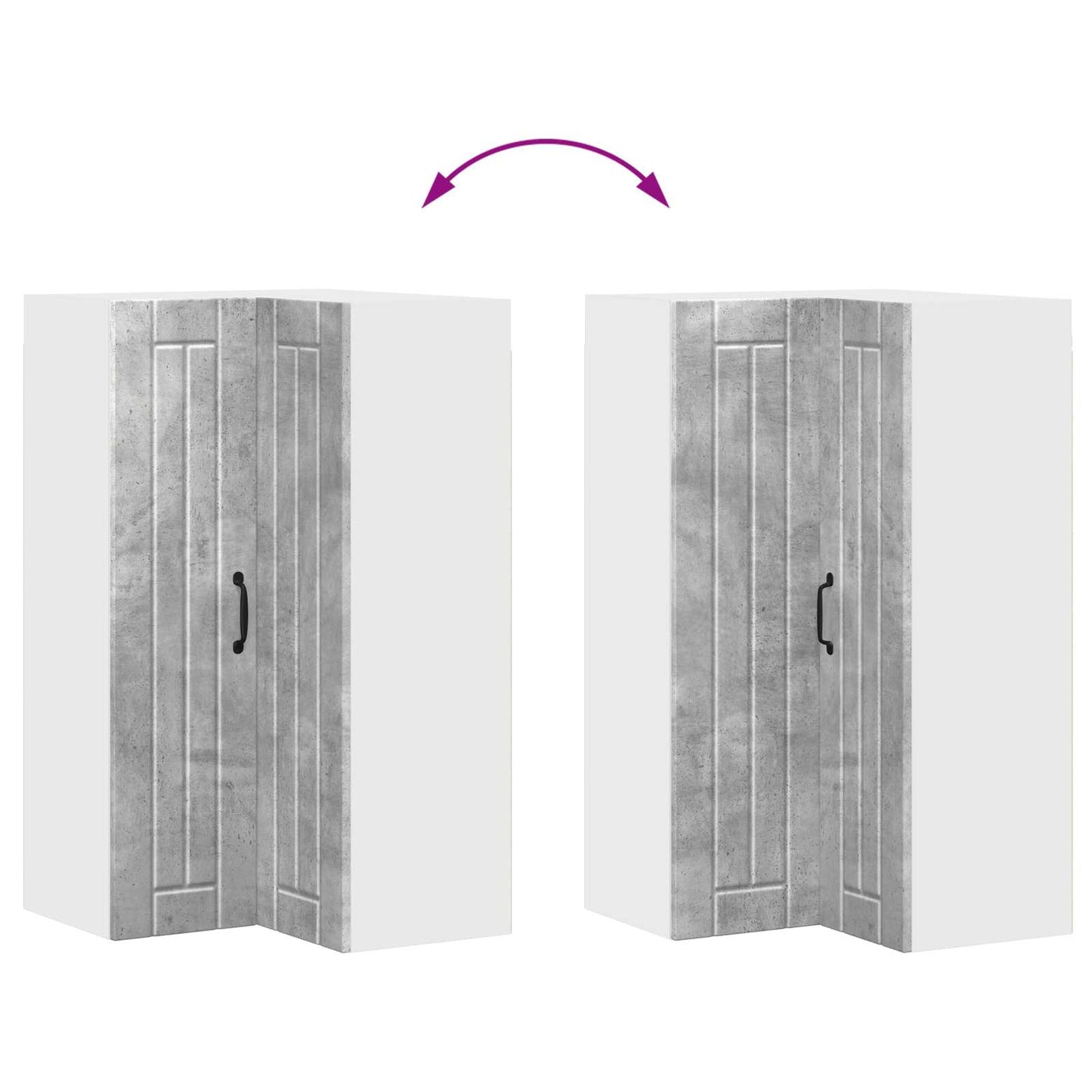 Wand-Eckschrank LUCCA Betongrau 57 x 57 x 100 cm Holzwerkstoff