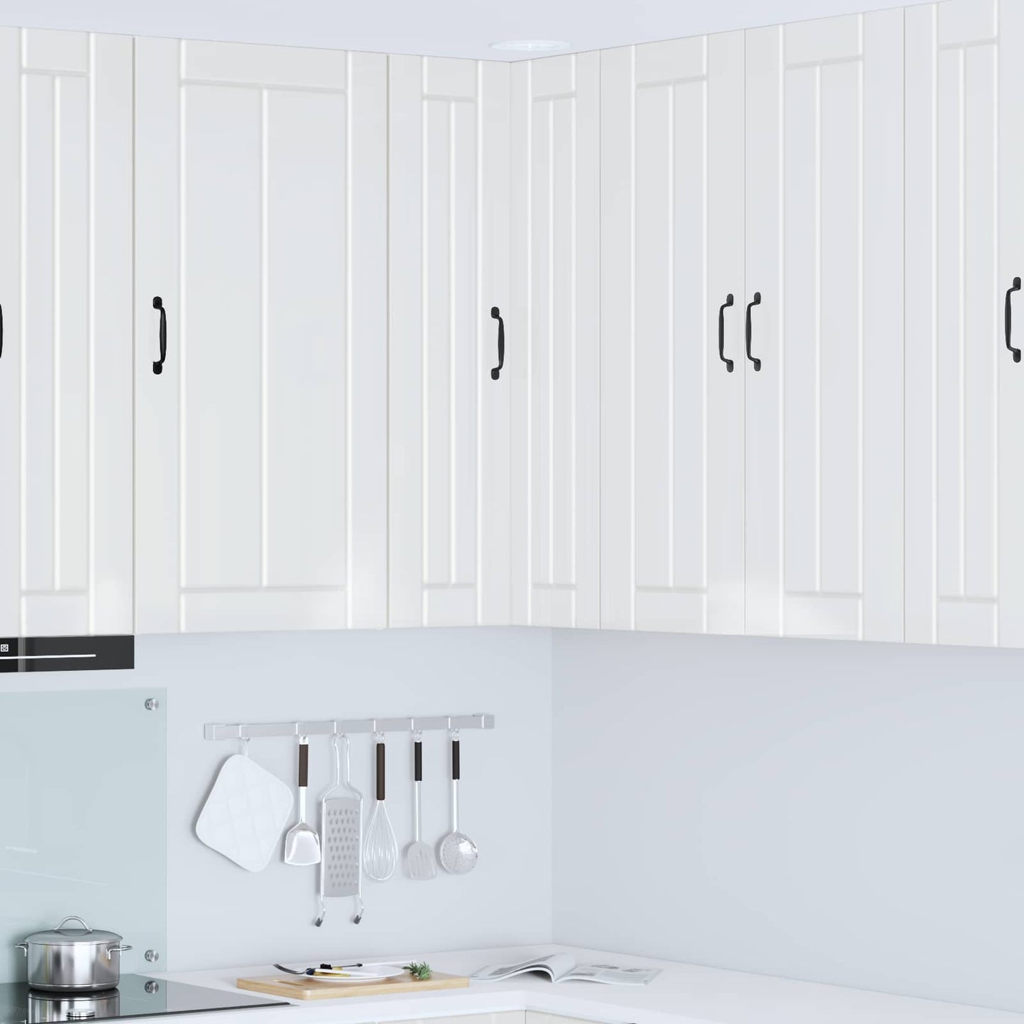 Wand-Eckschrank LUCCA Hochglanz Weiß 57 x 57 x 100 cm