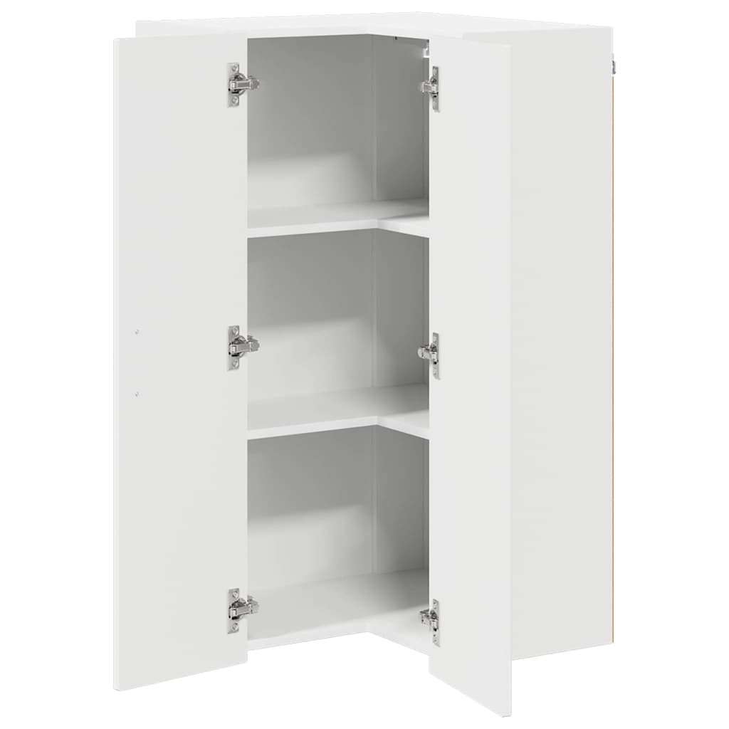 Wand-Eckschrank LUCCA Hochglanz Weiß 57 x 57 x 100 cm
