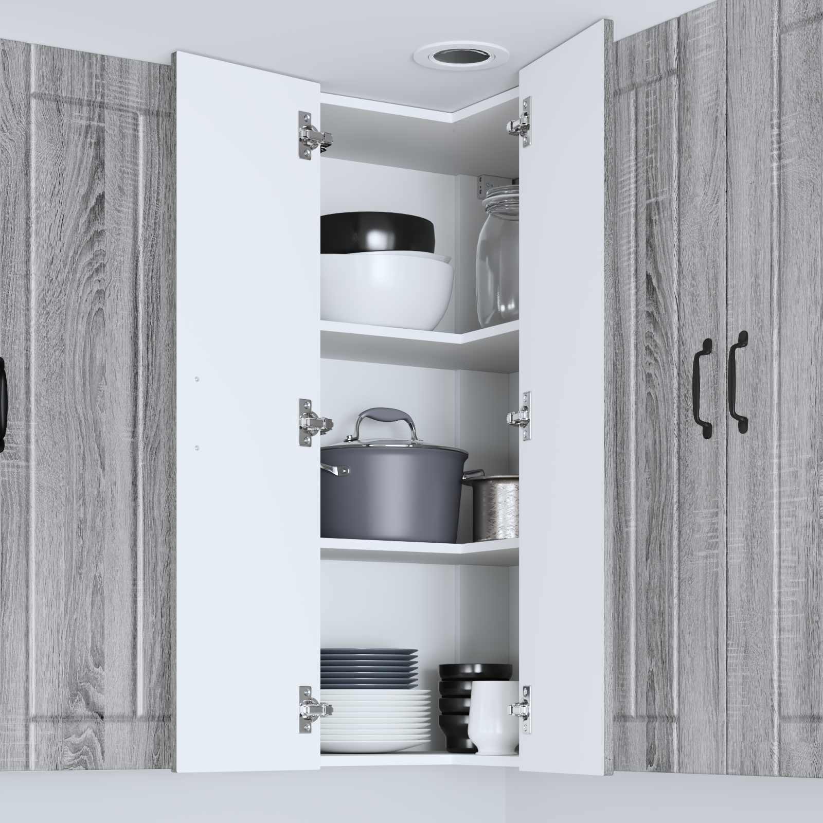 Wand-Eckschrank LUCCA Graues Sonoma 57 x 57 x 100 cm