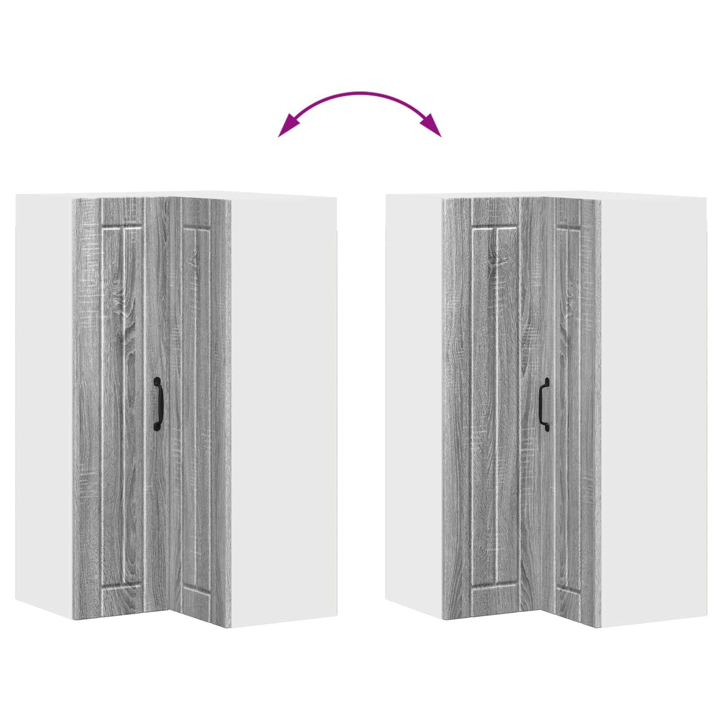 Wand-Eckschrank LUCCA Graues Sonoma 57 x 57 x 100 cm