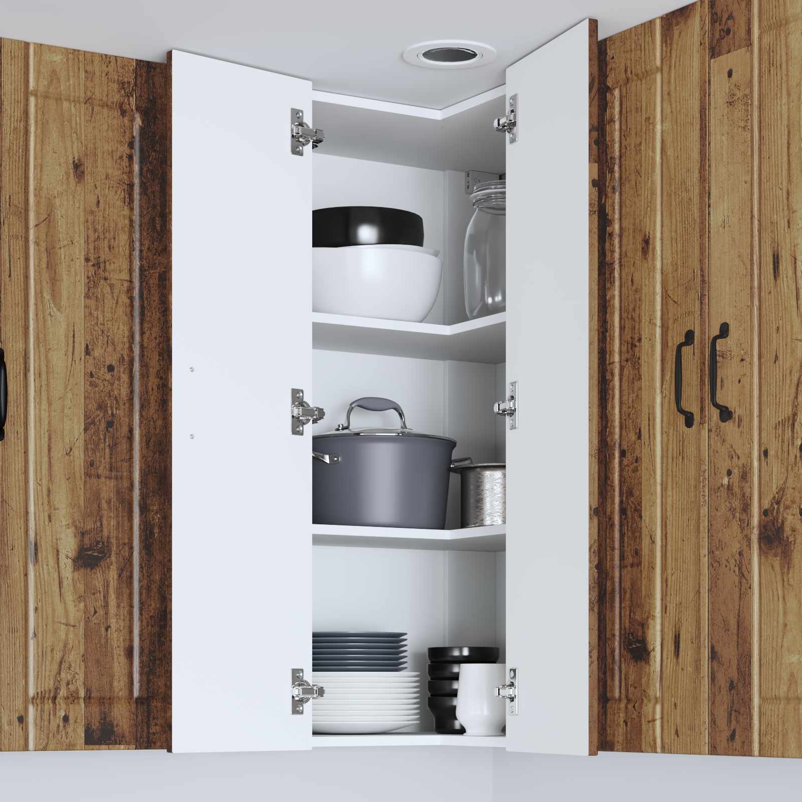 Wand-Eckschrank LUCCA Altholz 57 x 57 x 100 cm Holzwerkstoff