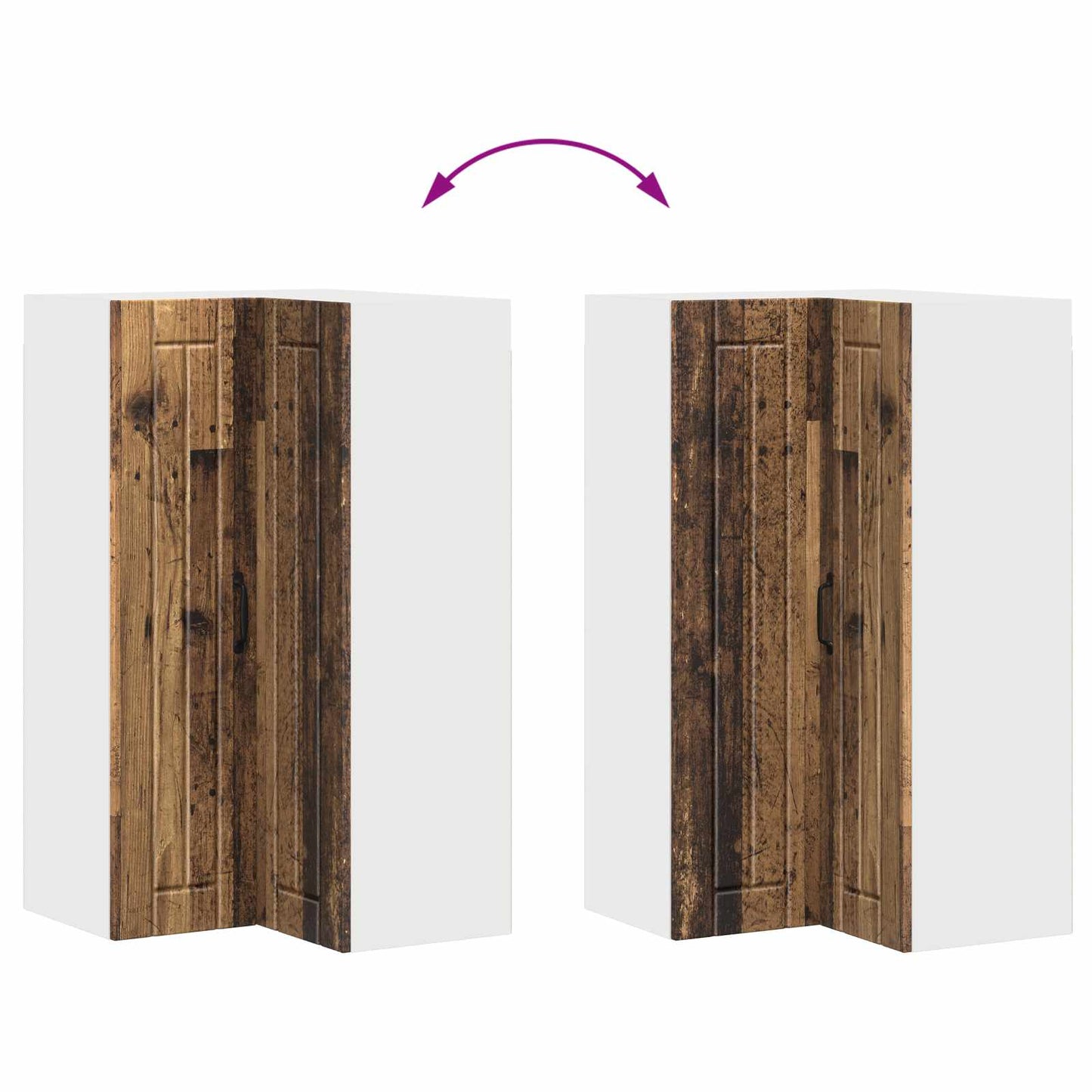 Wand-Eckschrank LUCCA Altholz 57 x 57 x 100 cm Holzwerkstoff