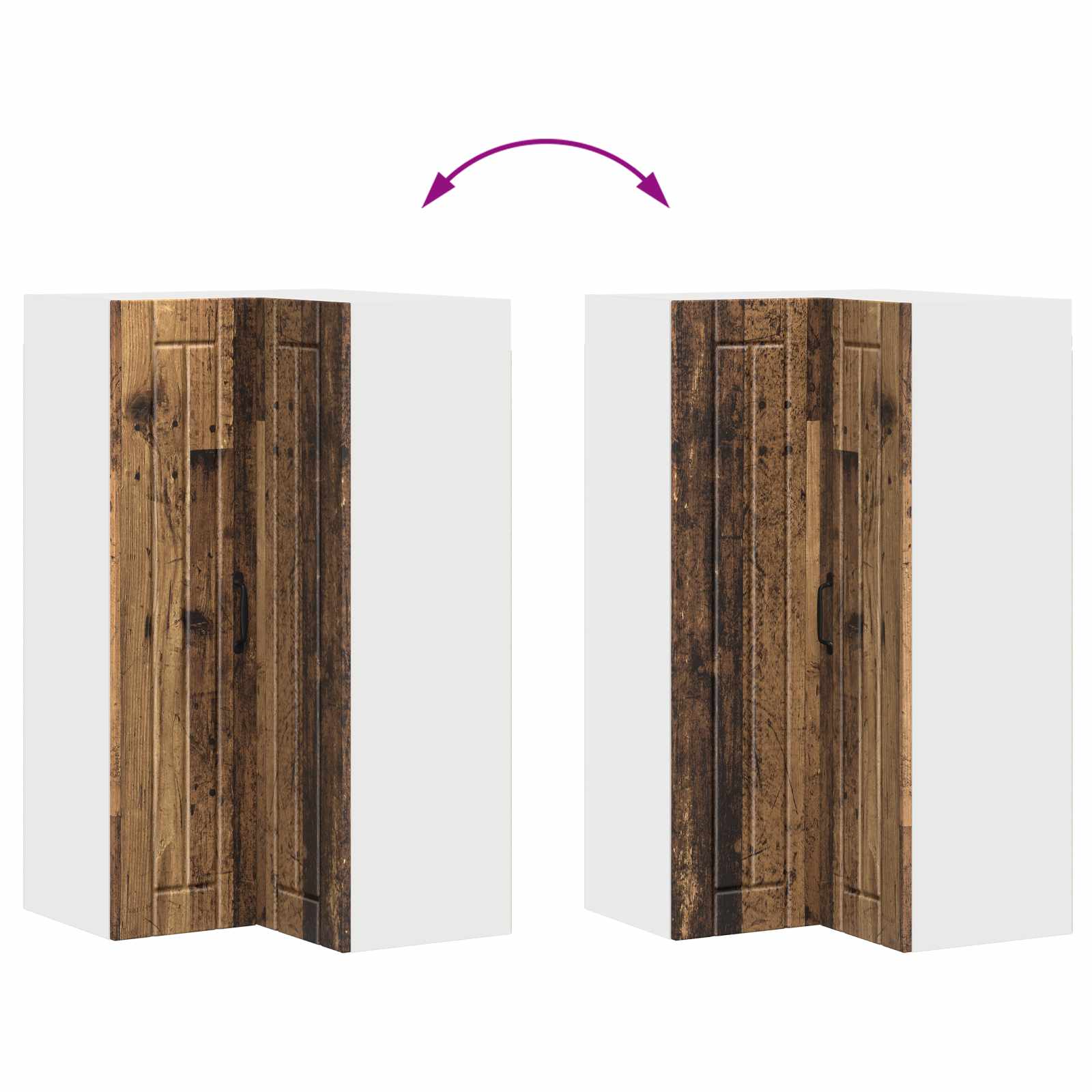 Wand-Eckschrank LUCCA Altholz 57 x 57 x 100 cm Holzwerkstoff