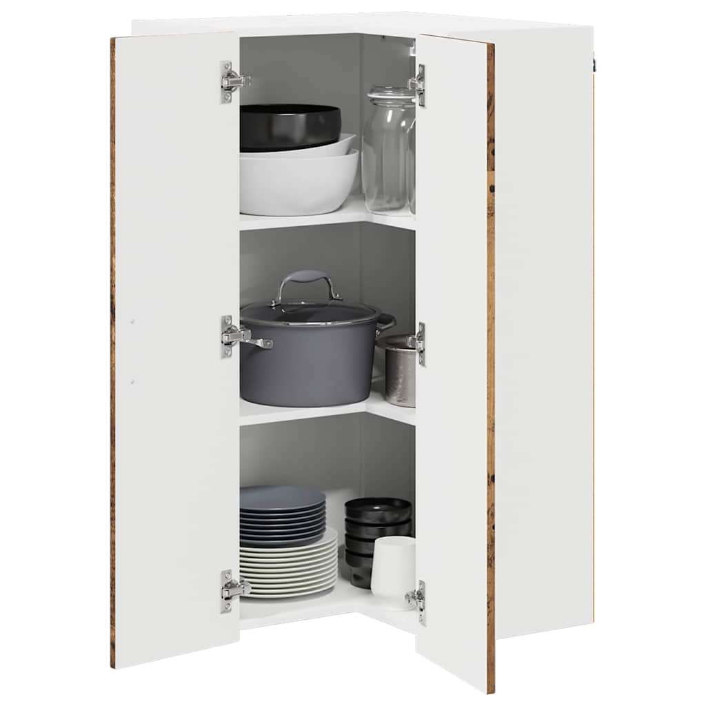 Wand-Eckschrank LUCCA Altholz 57 x 57 x 100 cm Holzwerkstoff
