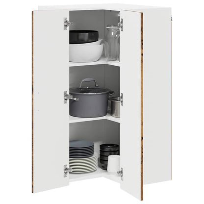 Wand-Eckschrank LUCCA Altholz 57 x 57 x 100 cm Holzwerkstoff