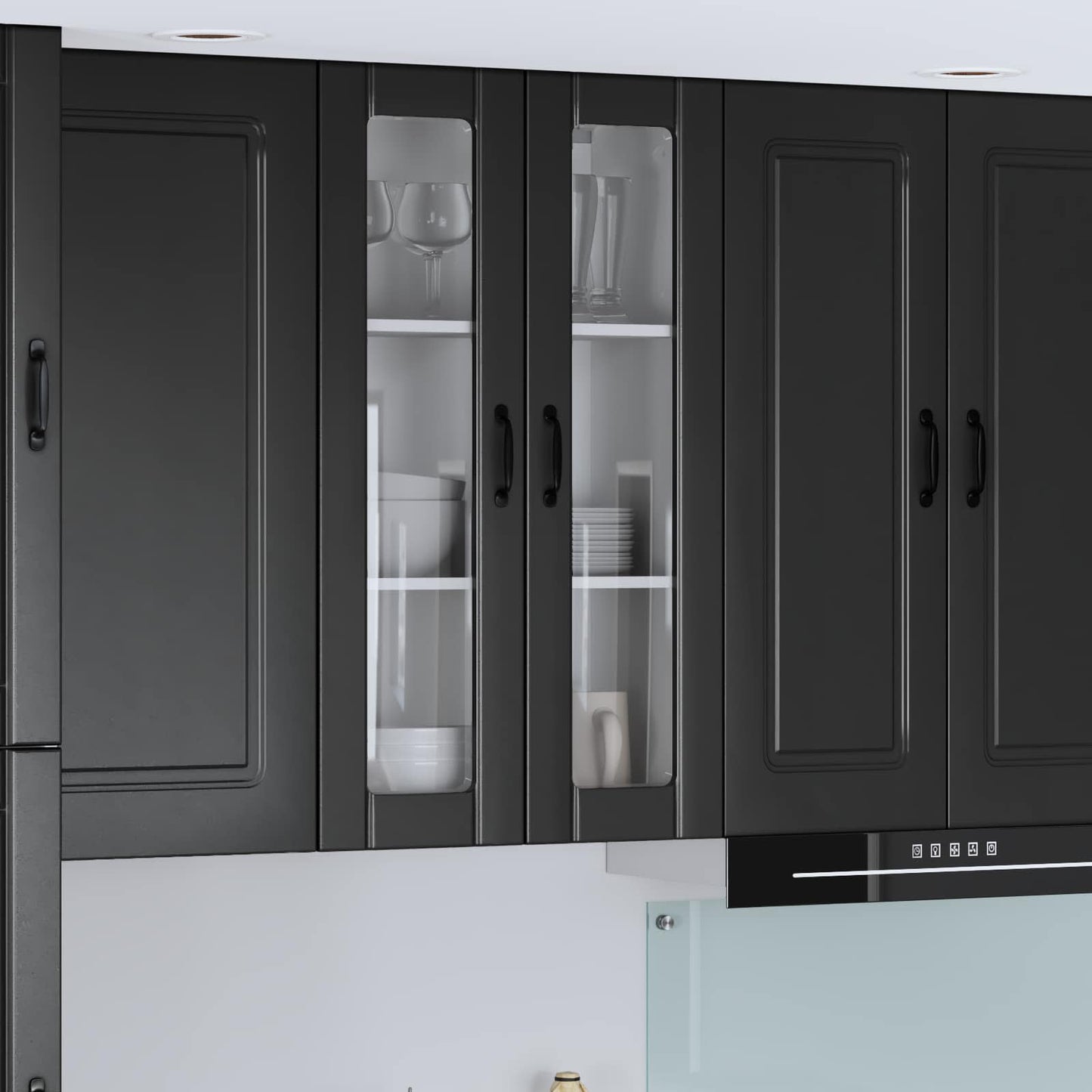 Wandglas-Schrank LUCCA Schwarz 60 x 31 x 100 cm Holzwerkstoff