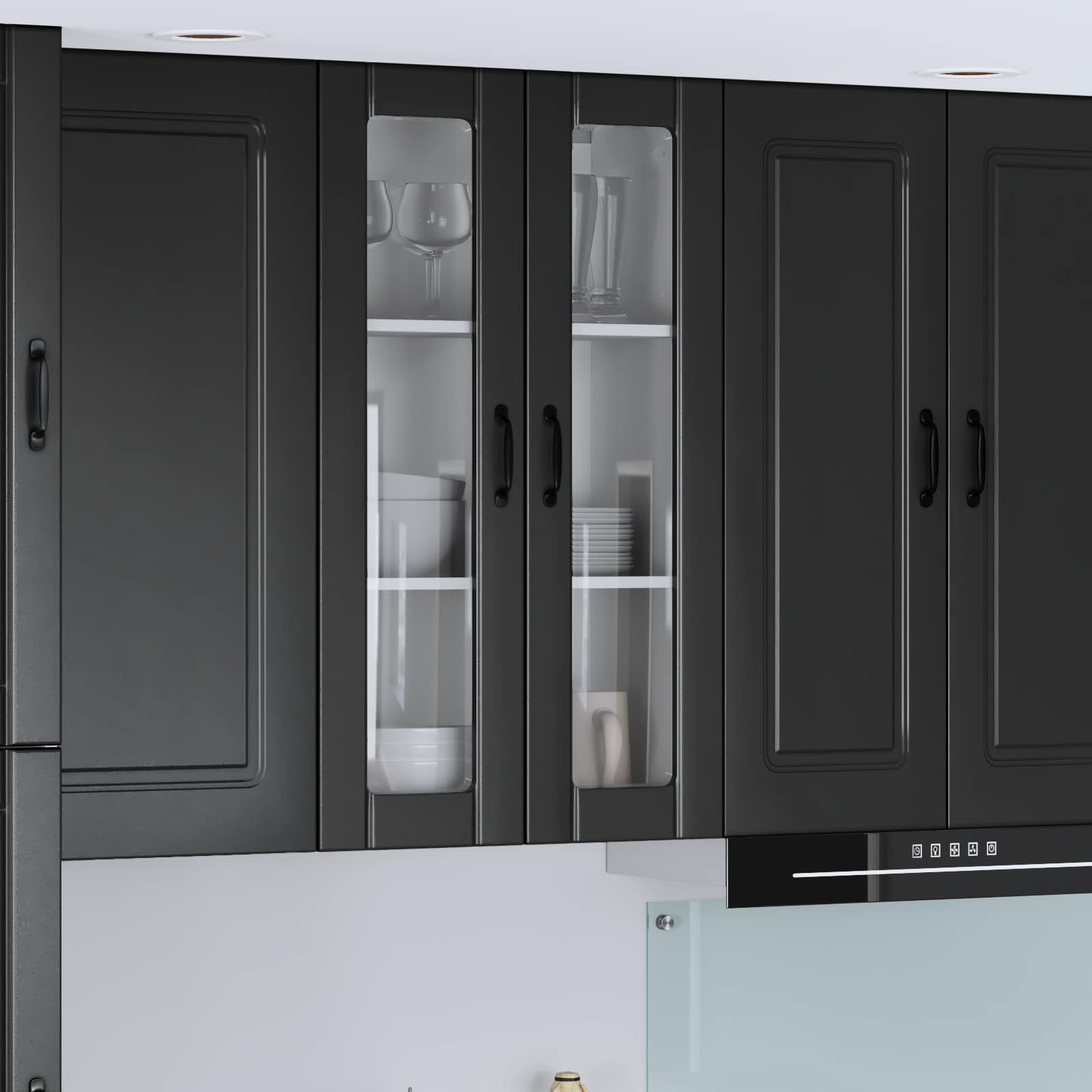 Wandglas-Schrank LUCCA Schwarz 60 x 31 x 100 cm Holzwerkstoff