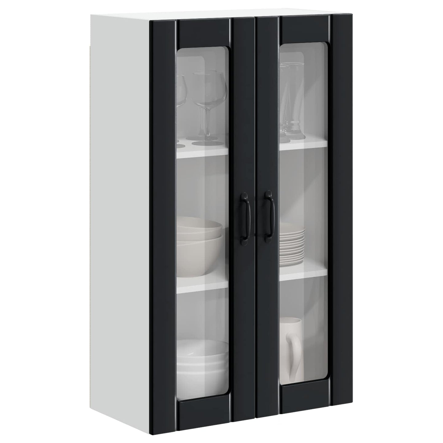 Wandglas-Schrank LUCCA Schwarz 60 x 31 x 100 cm Holzwerkstoff
