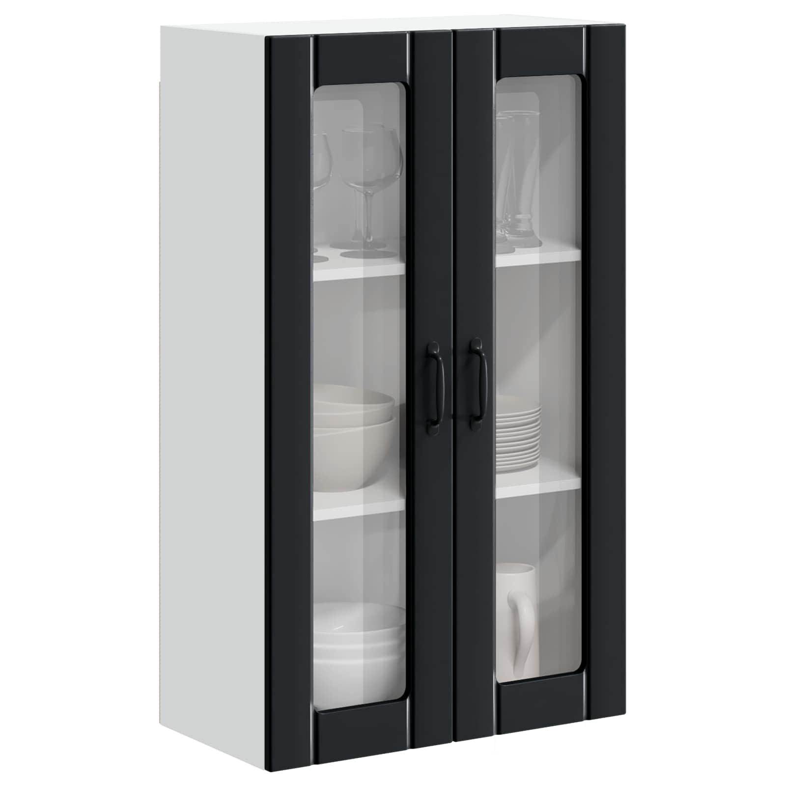 Wandglas-Schrank LUCCA Schwarz 60 x 31 x 100 cm Holzwerkstoff