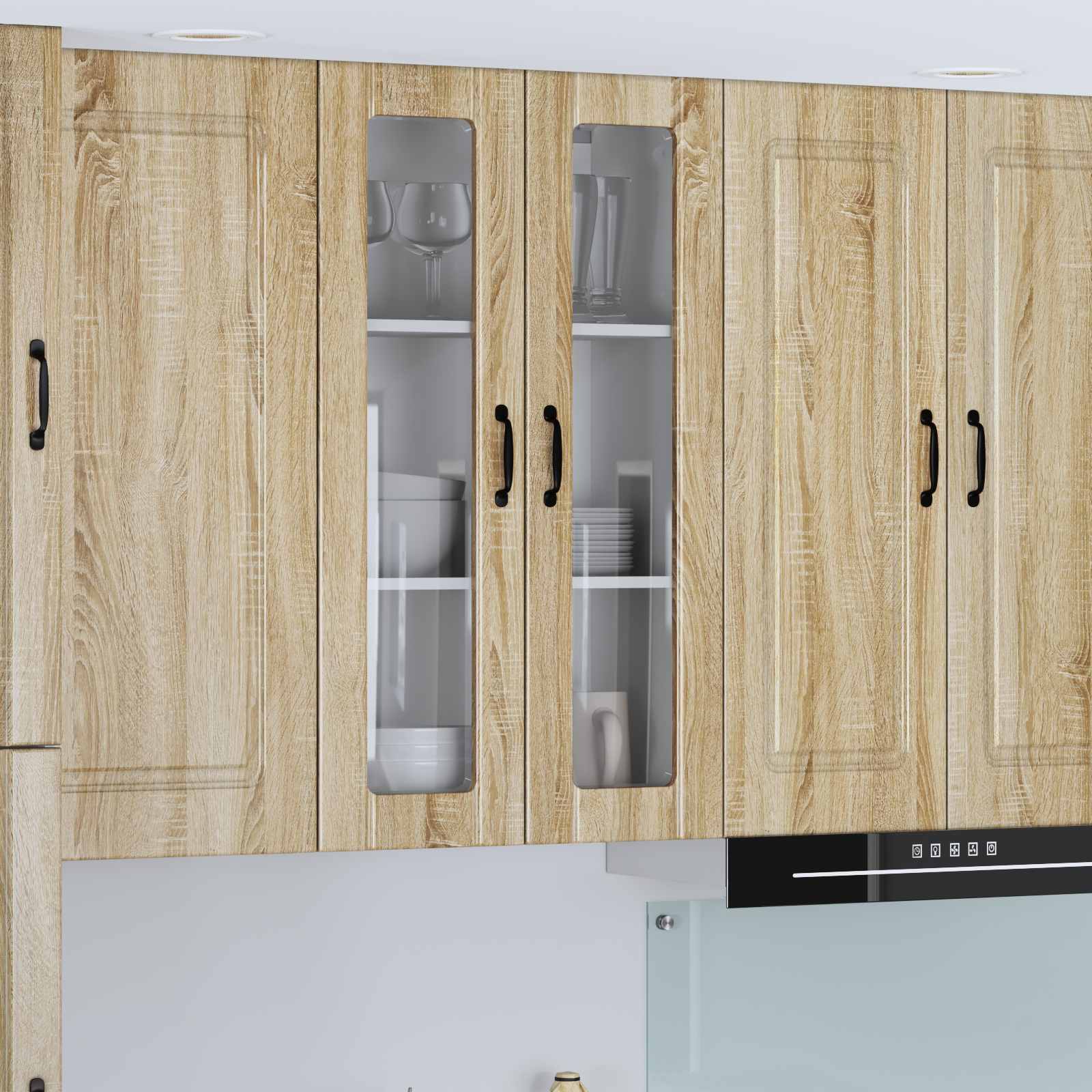 Wandglas-Schrank LUCCA Sonoma-Eiche 60 x 31 x 100 cm