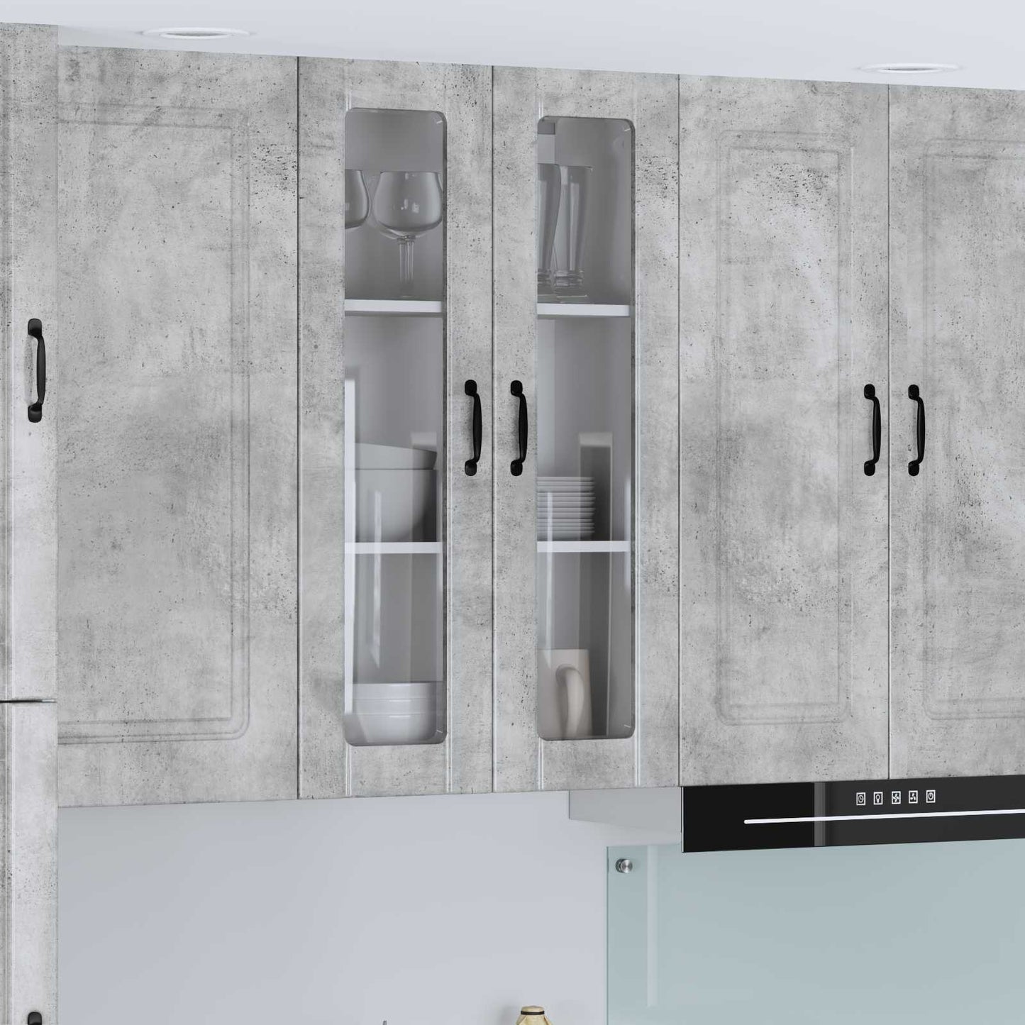 Wandglas-Schrank LUCCA Betongrau 60 x 31 x 100 cm Holzwerkstoff