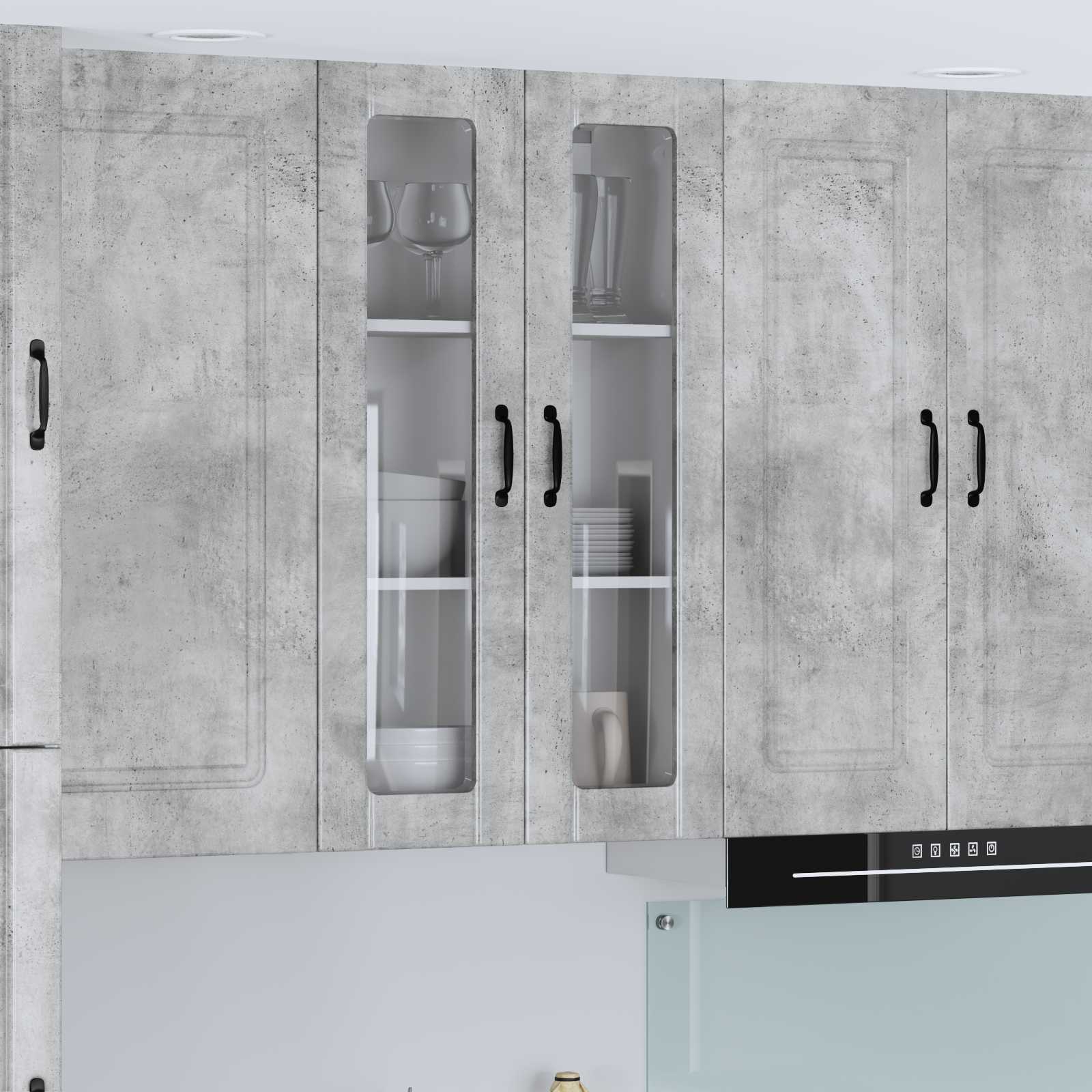 Wandglas-Schrank LUCCA Betongrau 60 x 31 x 100 cm Holzwerkstoff