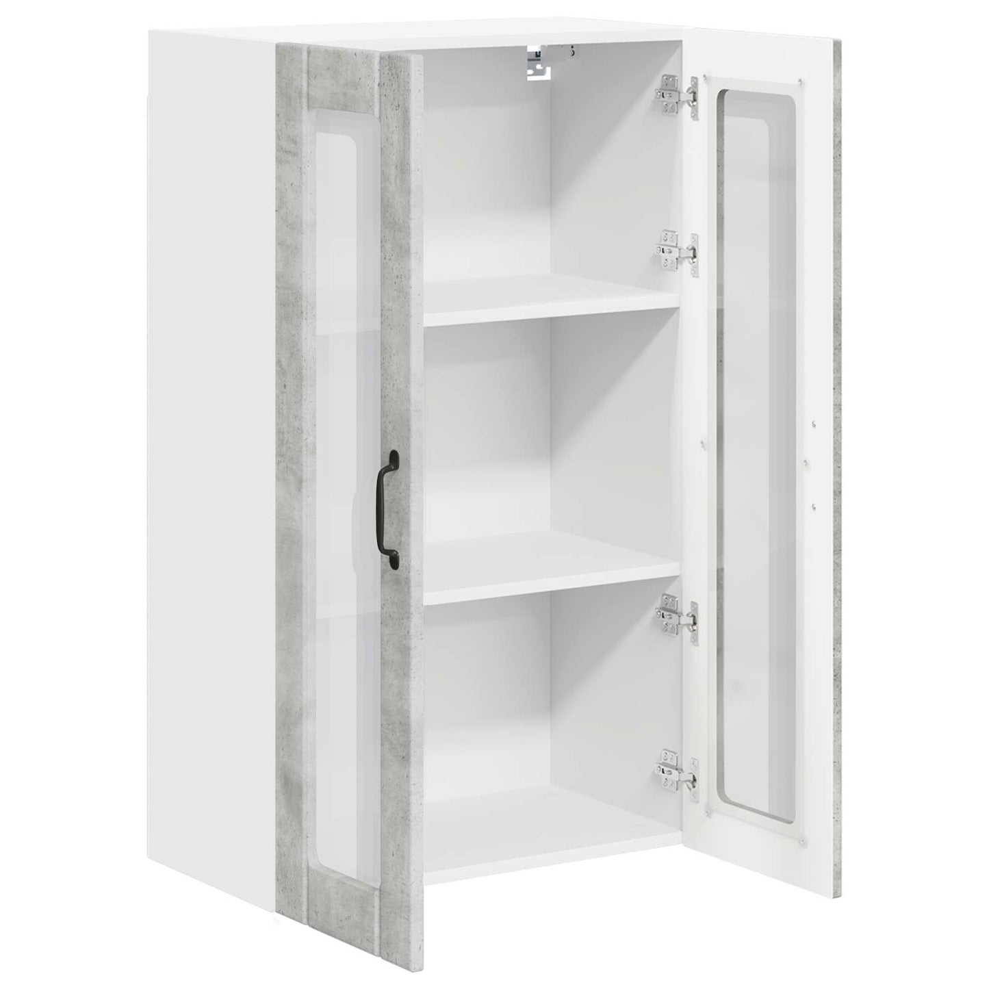 Wandglas-Schrank LUCCA Betongrau 60 x 31 x 100 cm Holzwerkstoff
