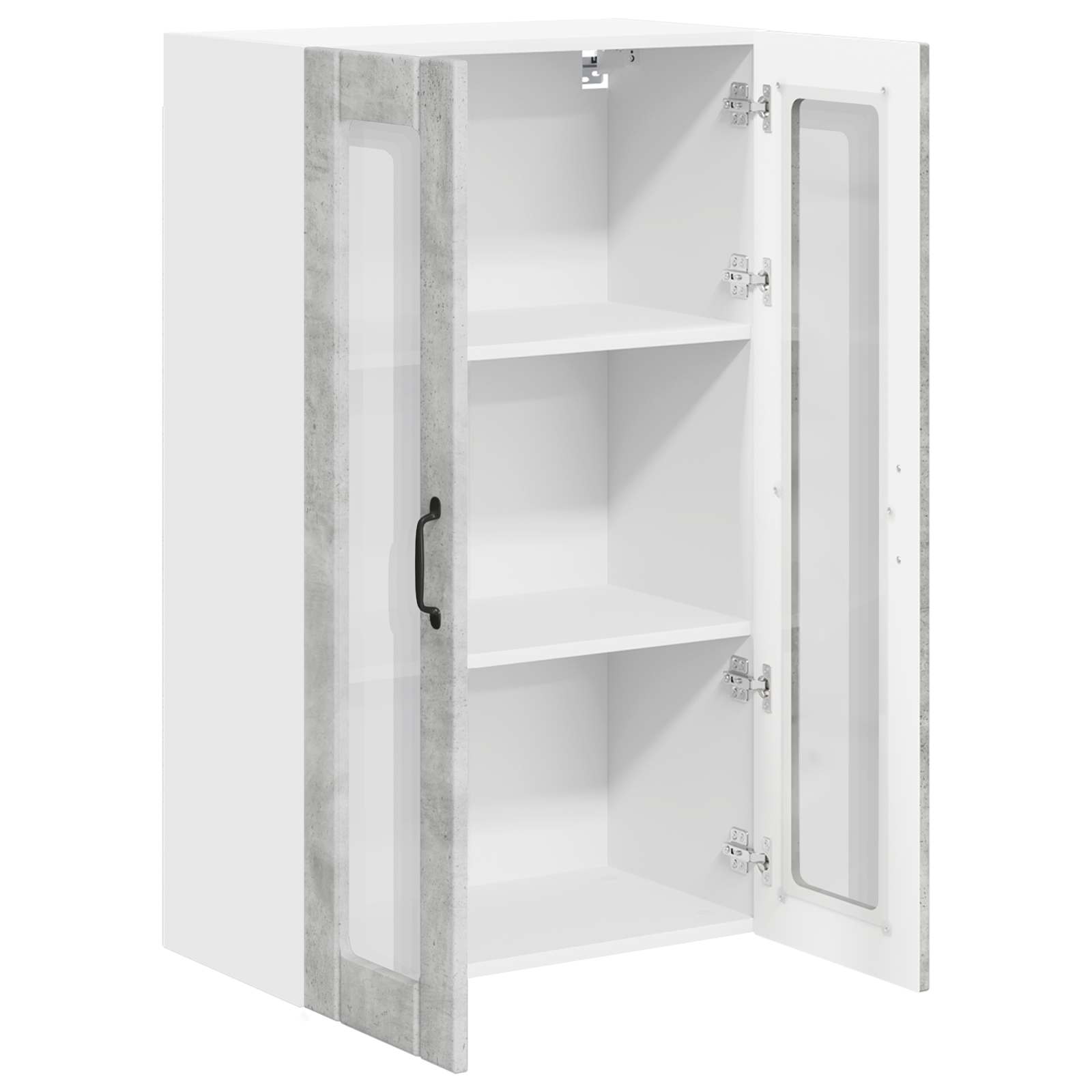 Wandglas-Schrank LUCCA Betongrau 60 x 31 x 100 cm Holzwerkstoff