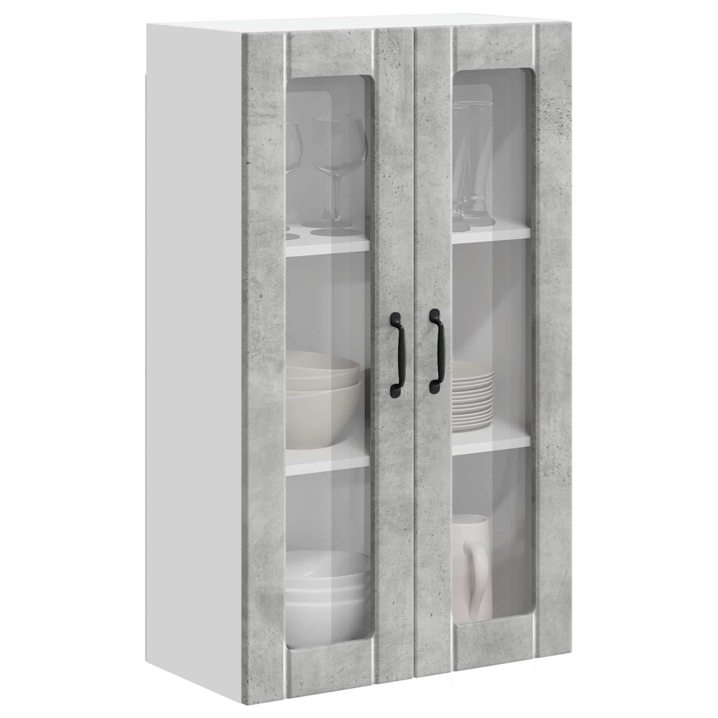 Wandglas-Schrank LUCCA Betongrau 60 x 31 x 100 cm Holzwerkstoff
