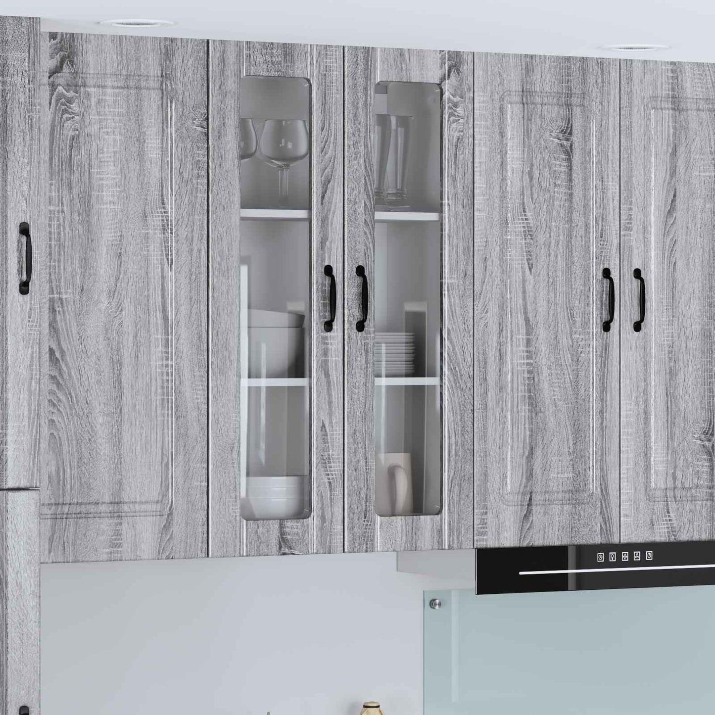 Wandglas-Schrank LUCCA Graues Sonoma 60 x 31 x 100 cm