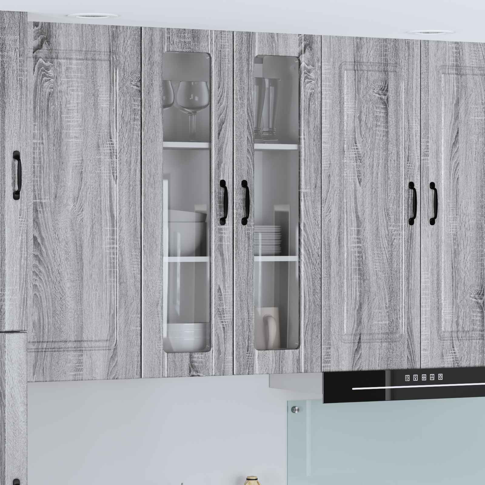 Wandglas-Schrank LUCCA Graues Sonoma 60 x 31 x 100 cm