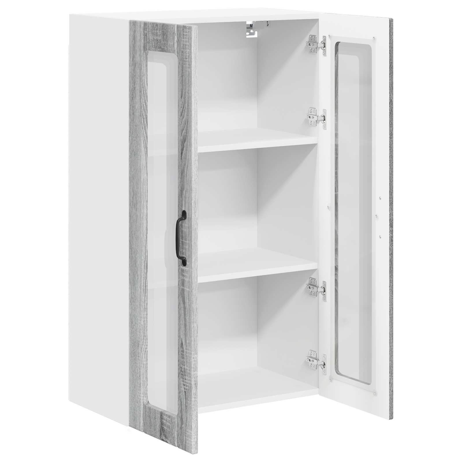 Wandglas-Schrank LUCCA Graues Sonoma 60 x 31 x 100 cm