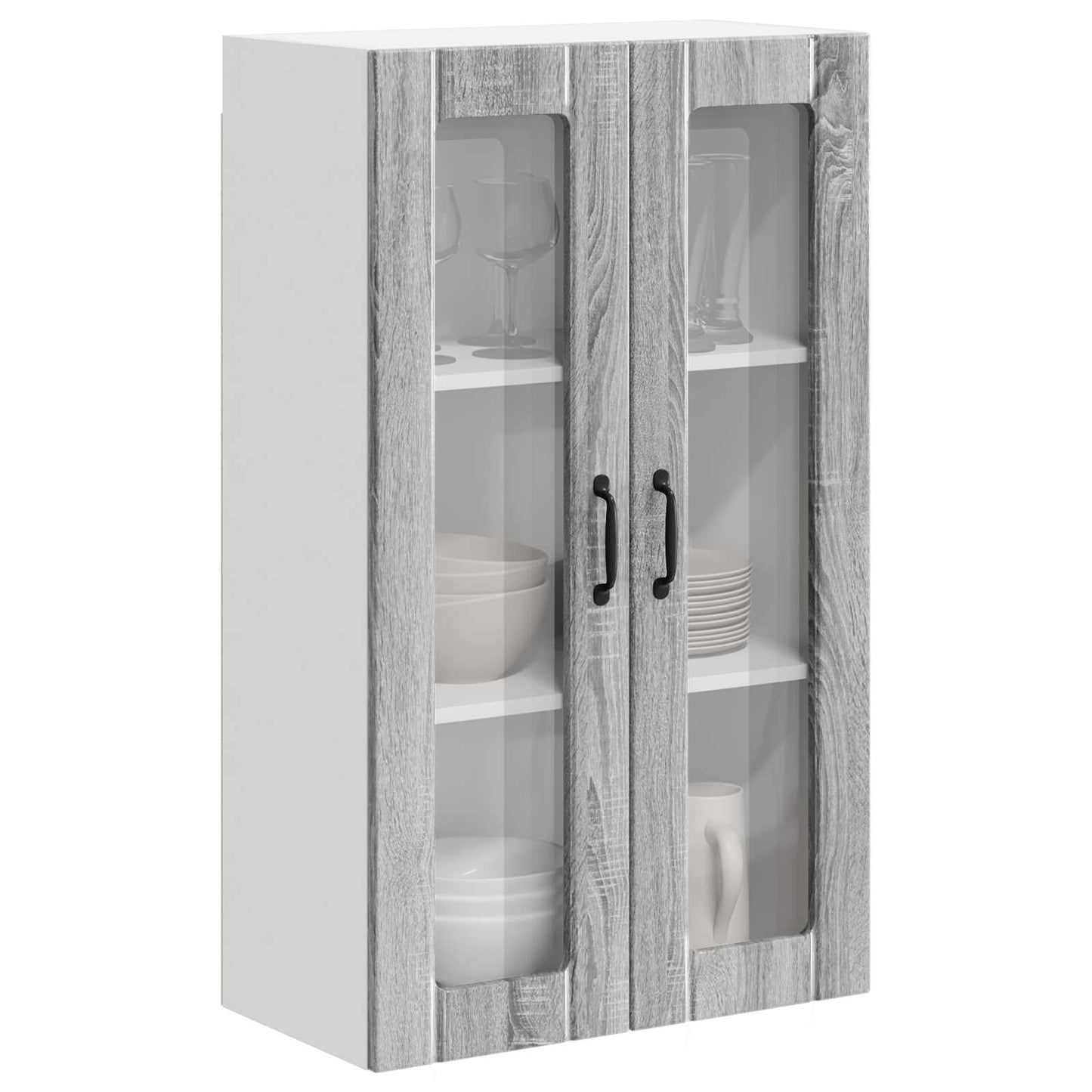 Wandglas-Schrank LUCCA Graues Sonoma 60 x 31 x 100 cm