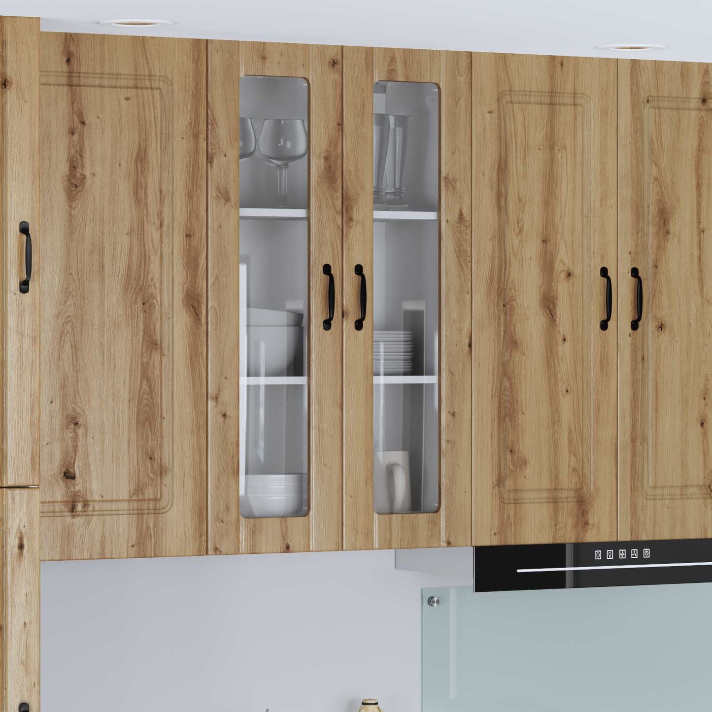 Wandglas-Schrank LUCCA Artisan-Eiche 60 x 31 x 100 cm