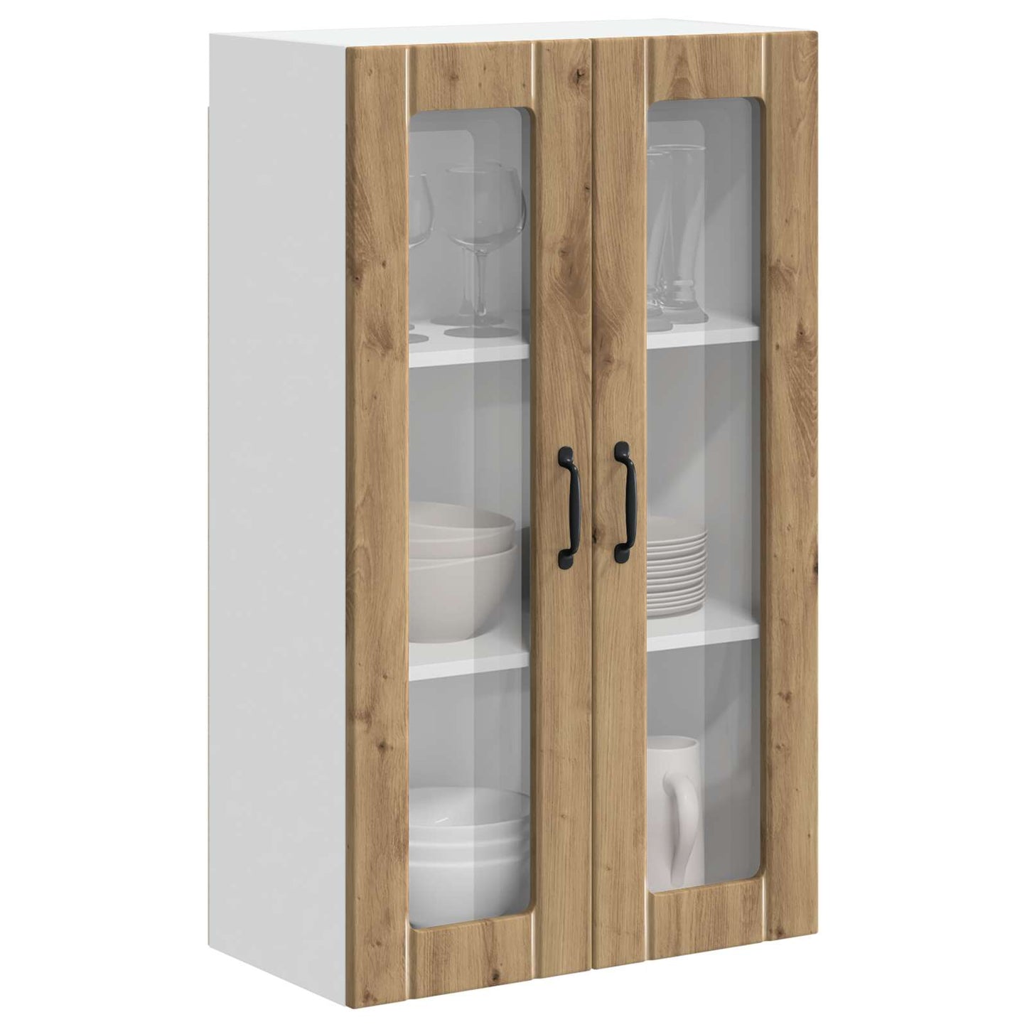 Wandglas-Schrank LUCCA Artisan-Eiche 60 x 31 x 100 cm