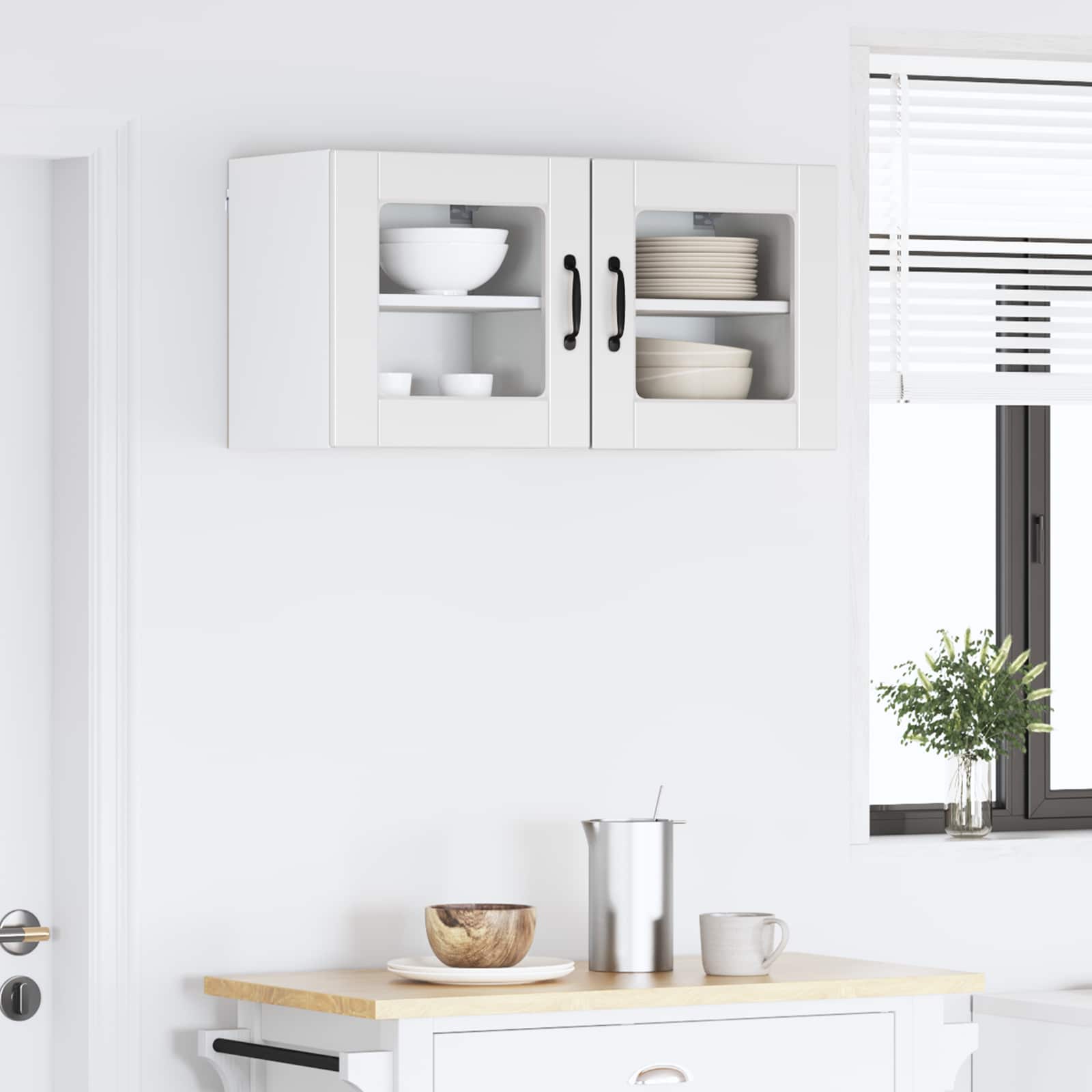 Wandglas-Schrank PORTO 2 stk. Weiß Holzwerkstoff