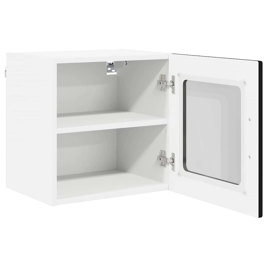 Wandglas-Schrank PORTO 2 stk. Schwarz Holzwerkstoff