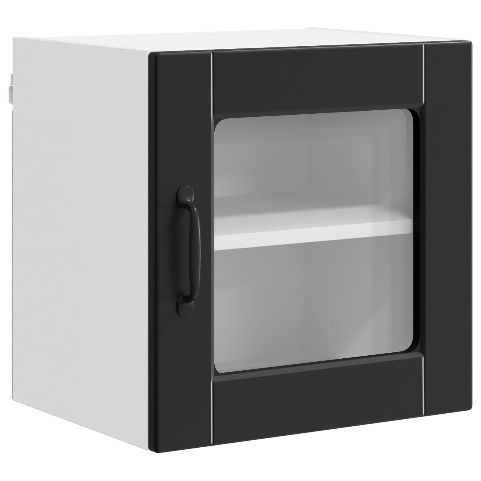Wandglas-Schrank PORTO 2 stk. Schwarz Holzwerkstoff