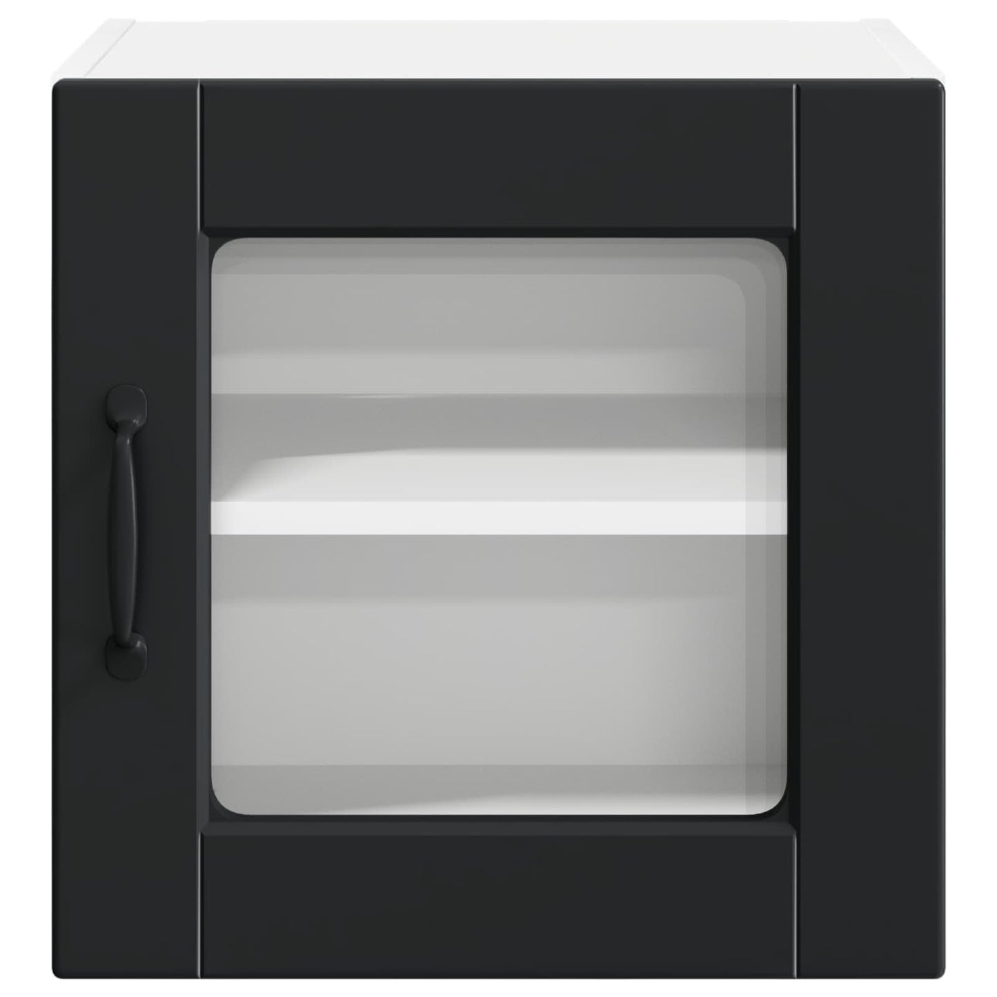 Wandglas-Schrank PORTO 2 stk. Schwarz Holzwerkstoff