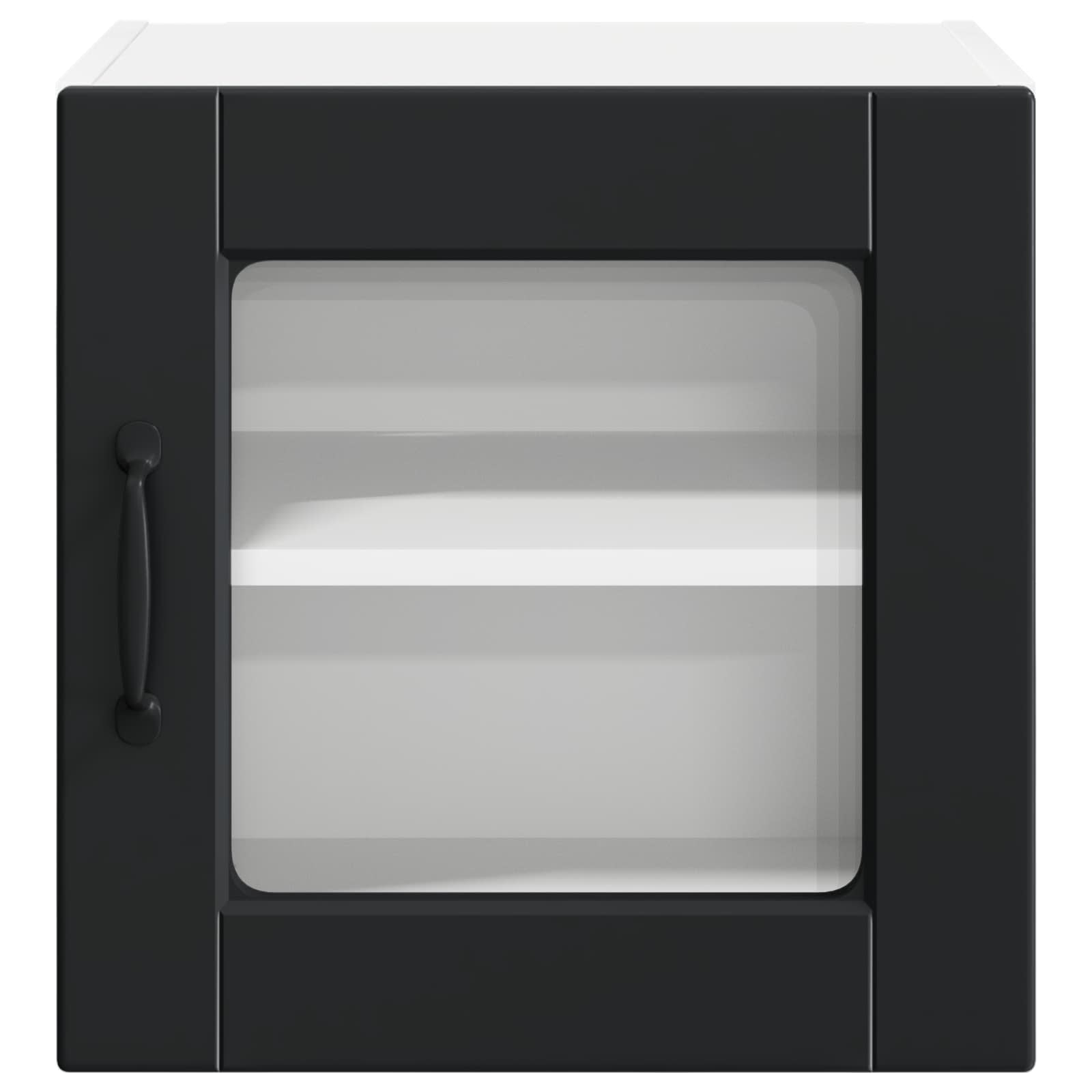 Wandglas-Schrank PORTO 2 stk. Schwarz Holzwerkstoff