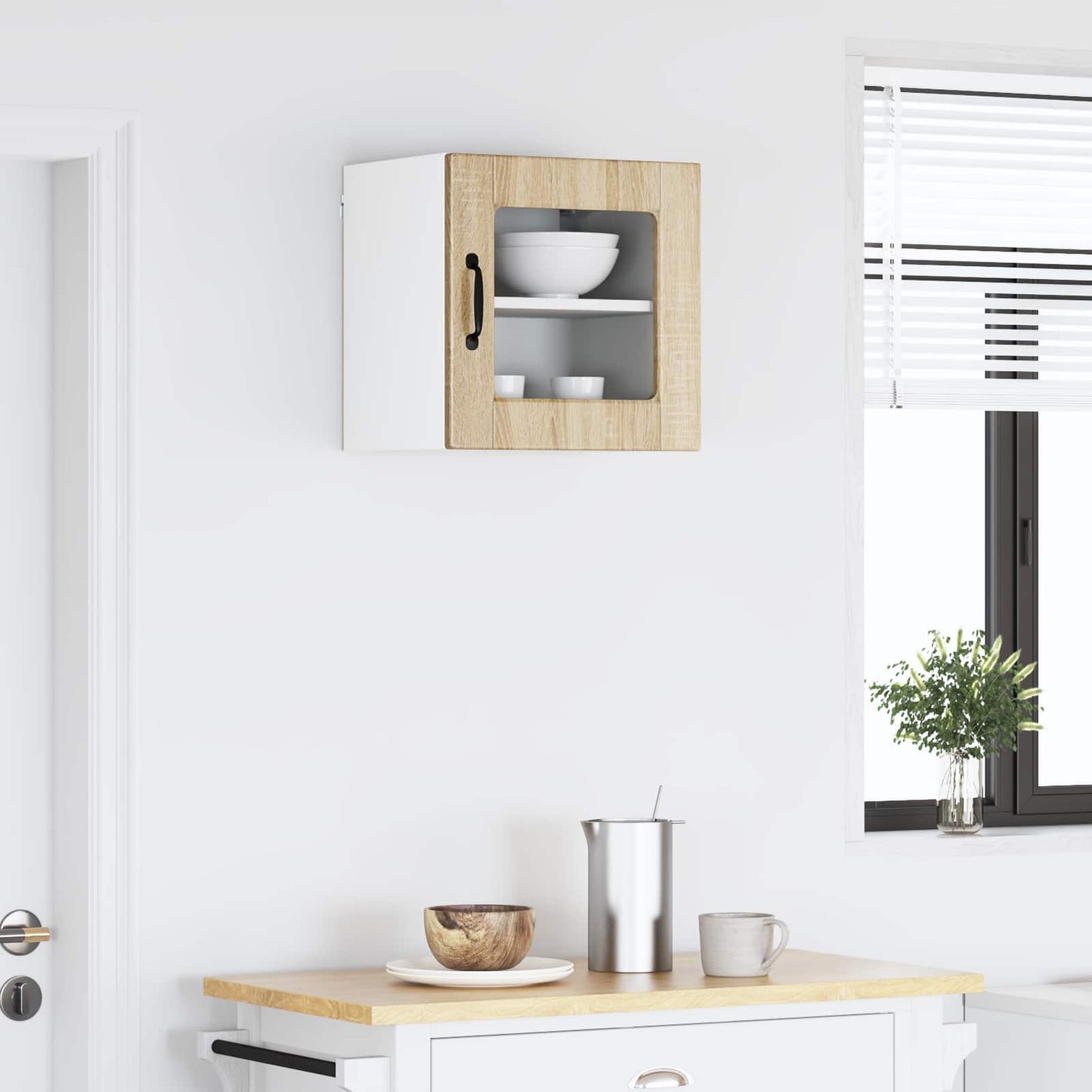 Wandglas-Schrank PORTO Sonoma-Eiche 40 x 31 x 40 cm