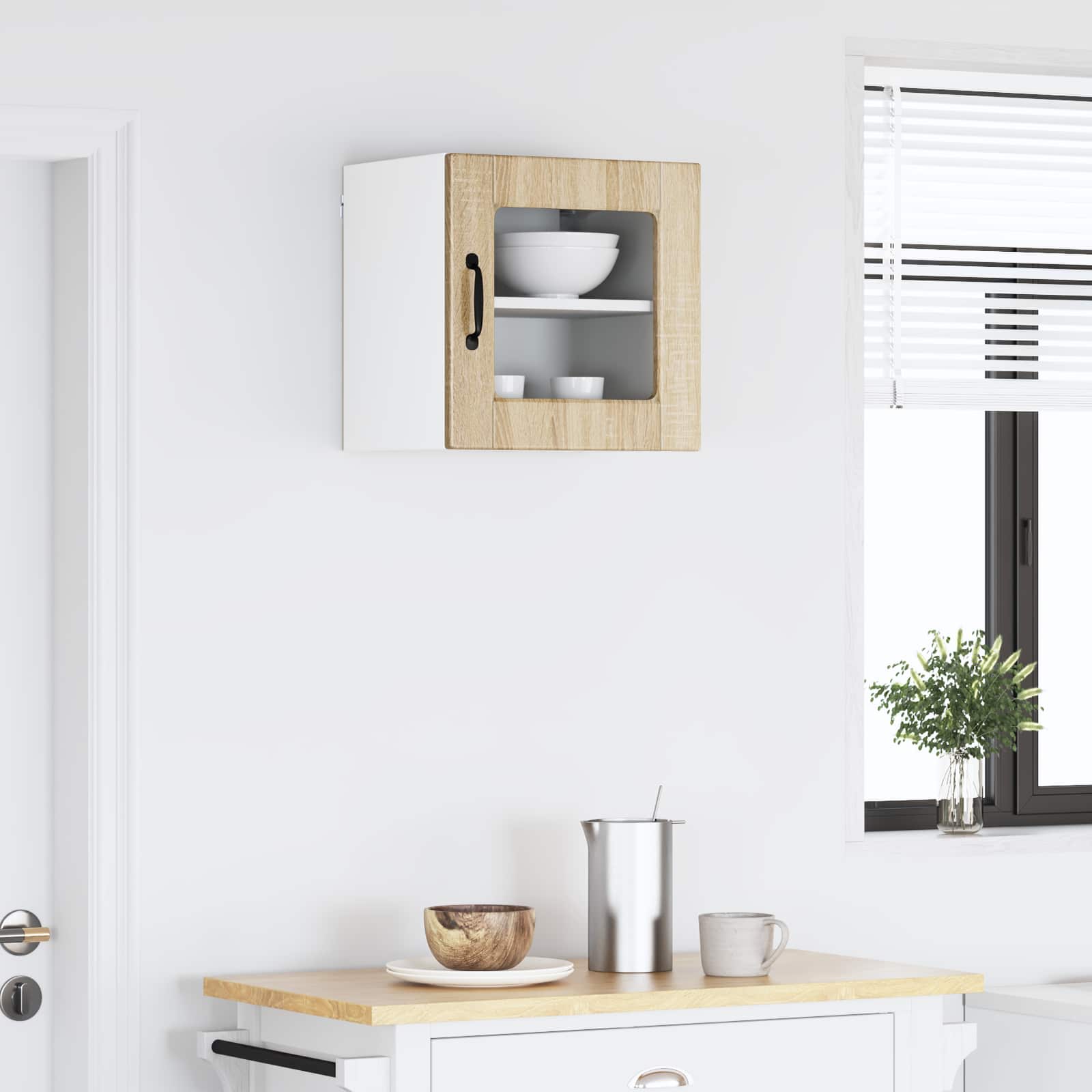 Wandglas-Schrank PORTO Sonoma-Eiche 40 x 31 x 40 cm