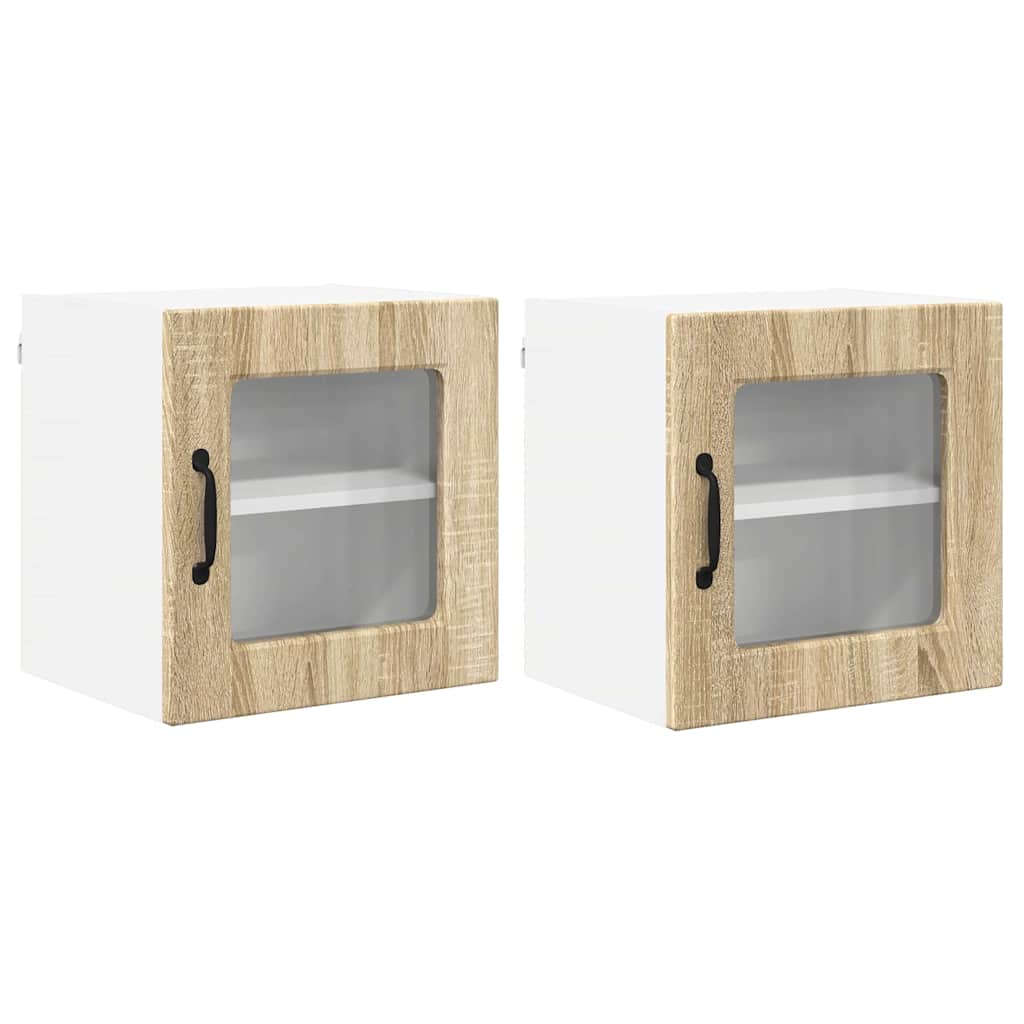 Küchenwandschrank mit Regal 2 pcs Sonoma-Eiche 40 x 31 x 40 cm